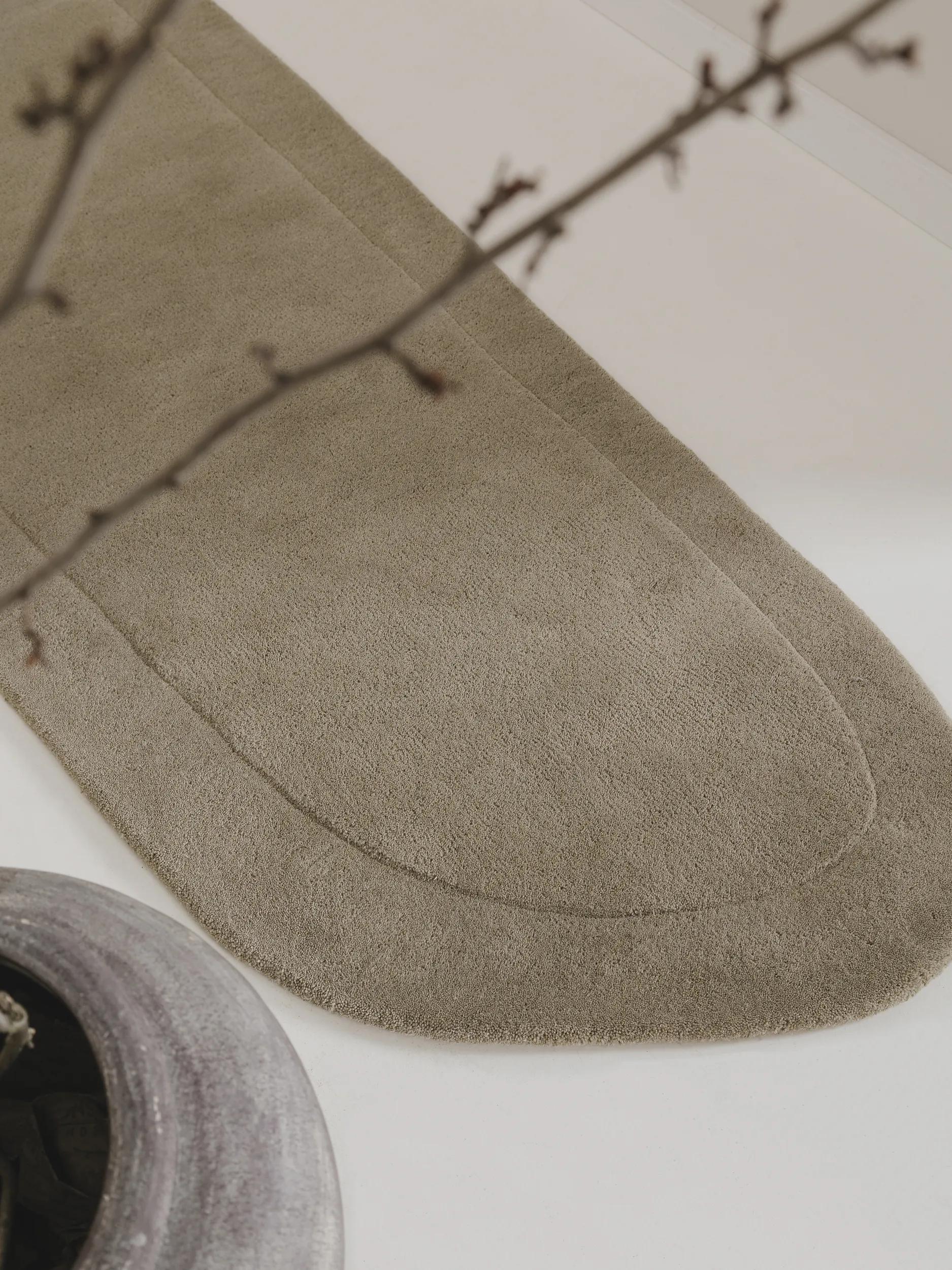 Wool Rug Shape Light Green