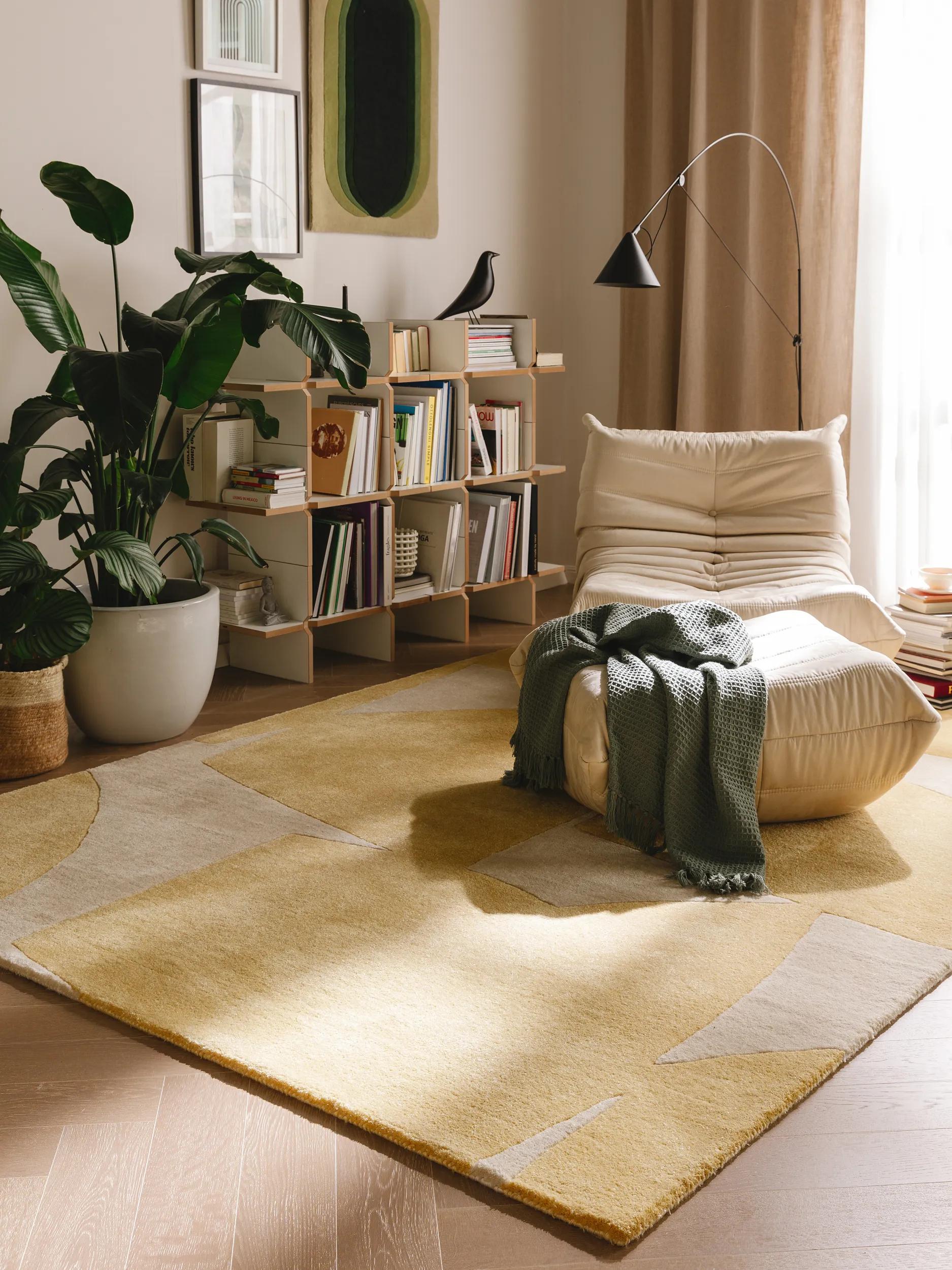 Rug made from recycled material Smilla Yellow