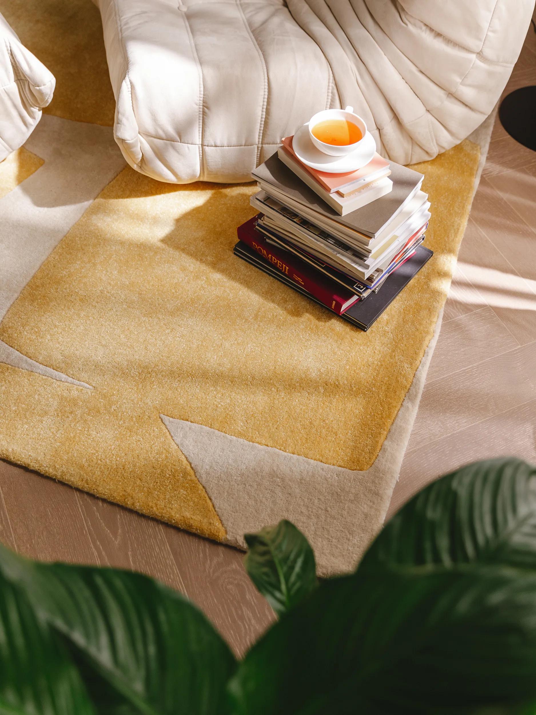 Rug made from recycled material Smilla Yellow