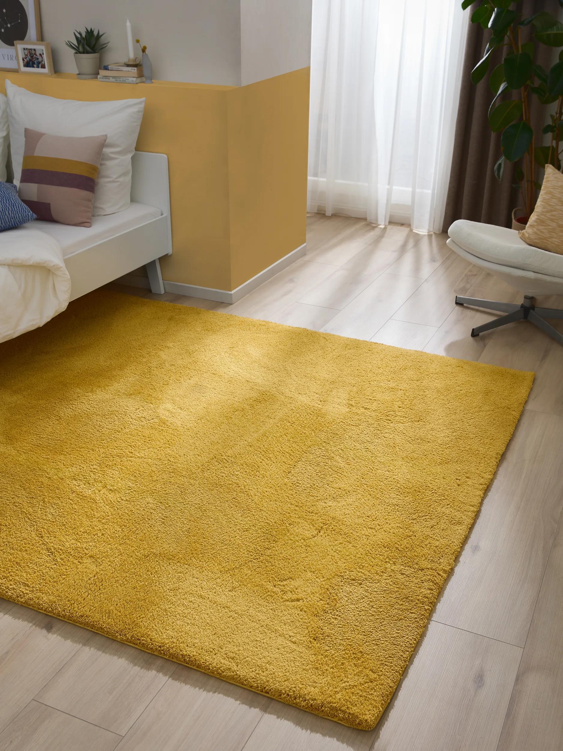 Shaggy rug Soda Yellow