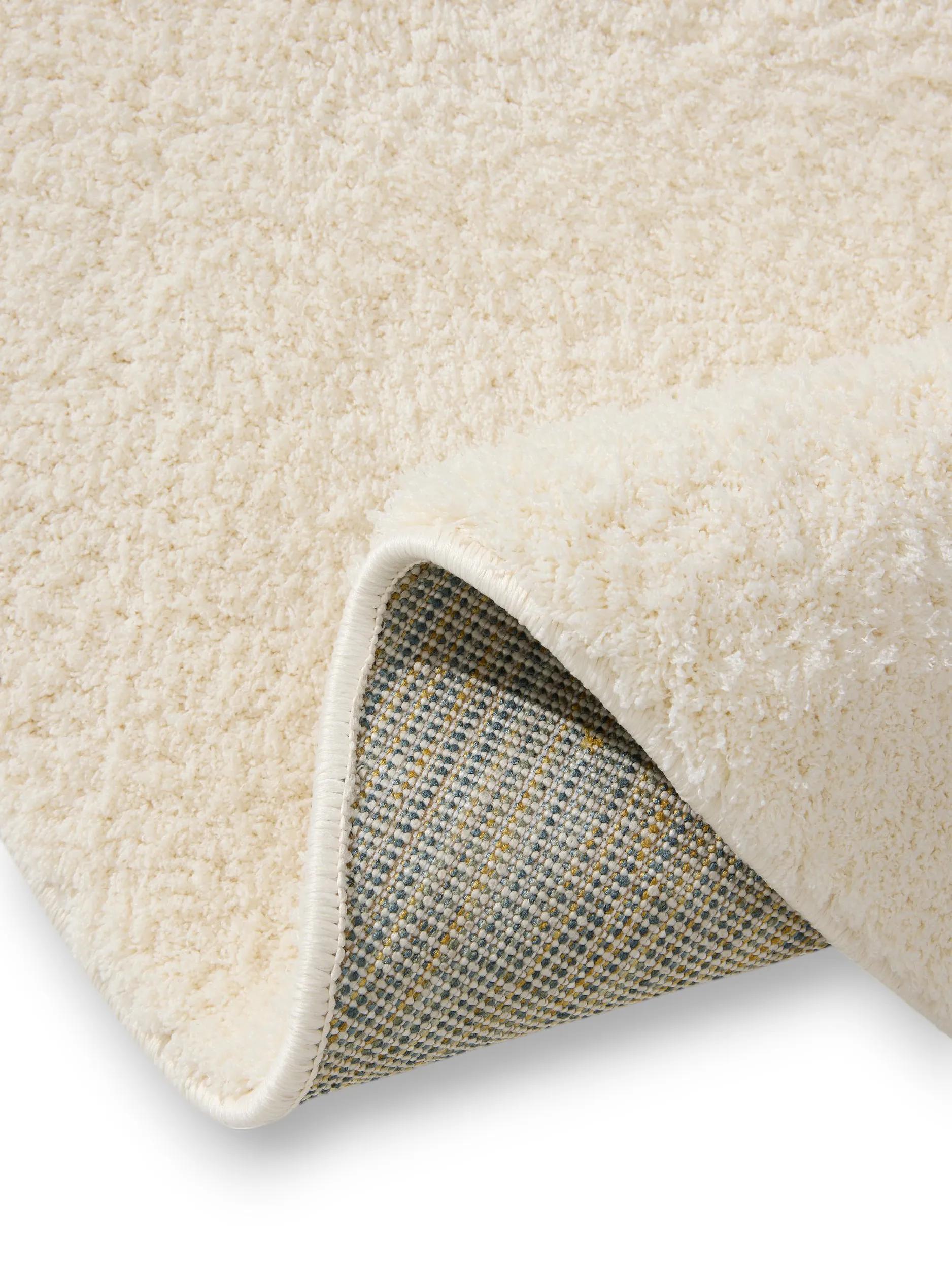 Shaggy Round Rug Soda White