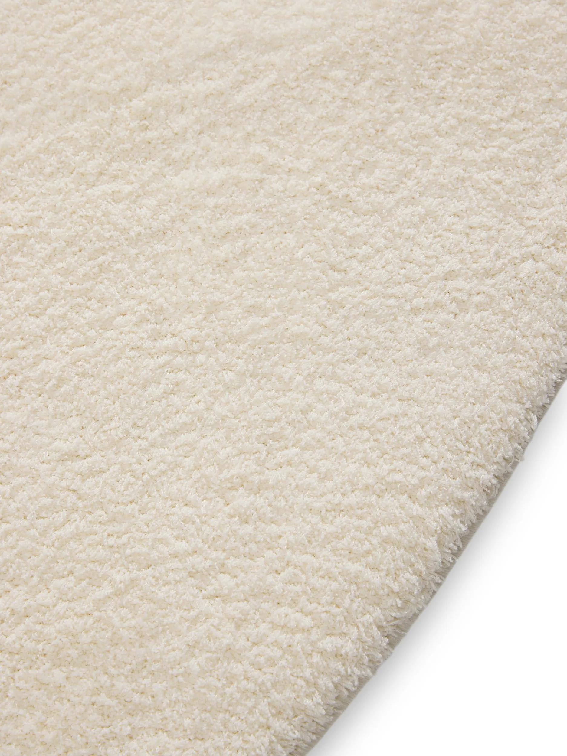 Shaggy Round Rug Soda White