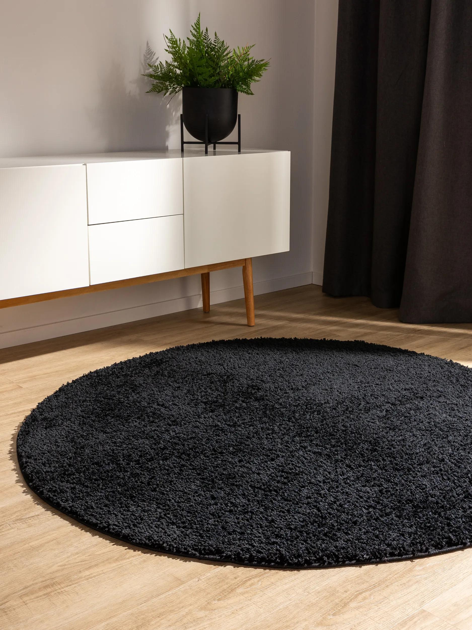 Washable Shaggy Rug Soho Black