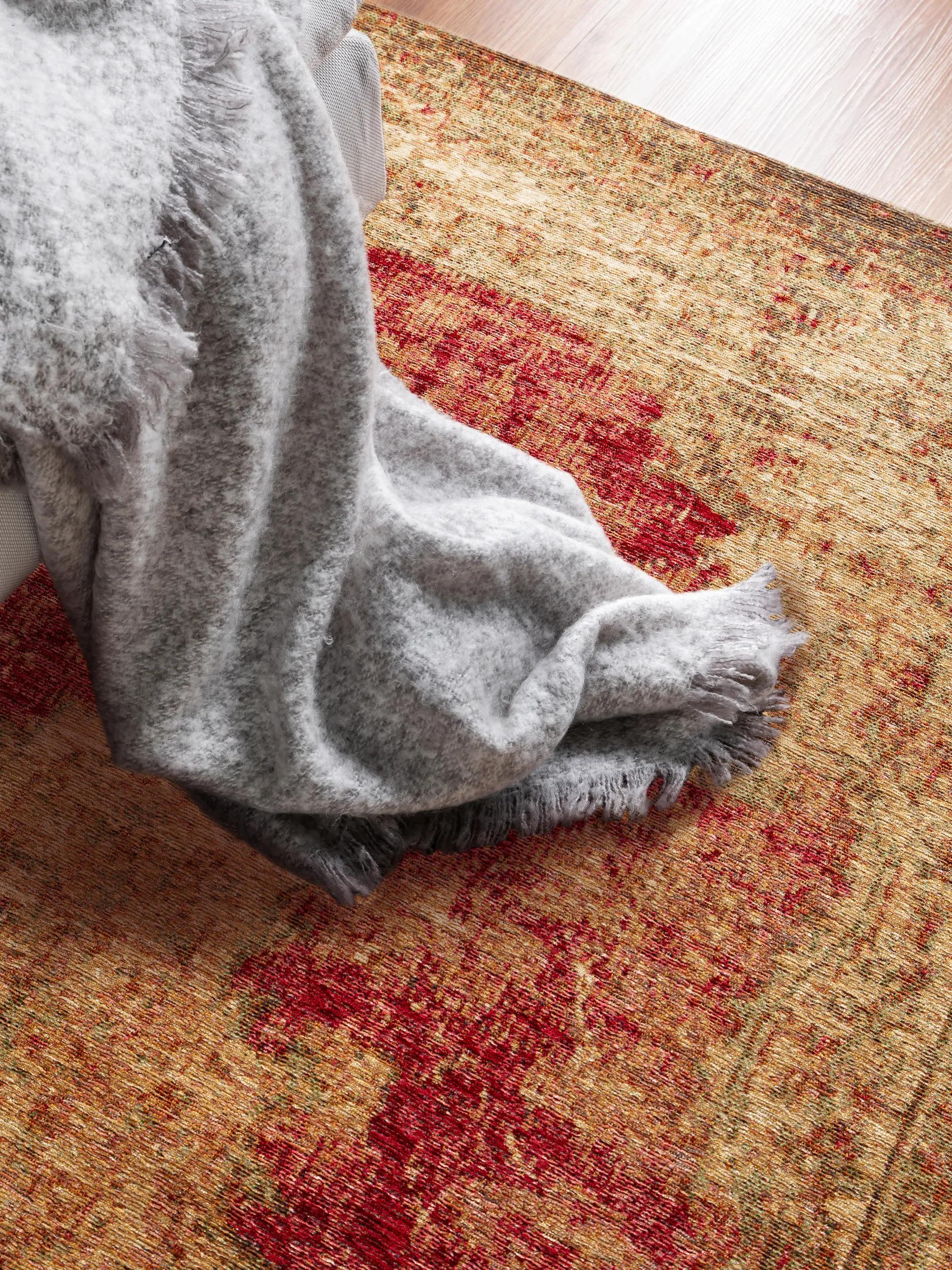 Alfombra de Tejido Plano Stay Beige/Rojo