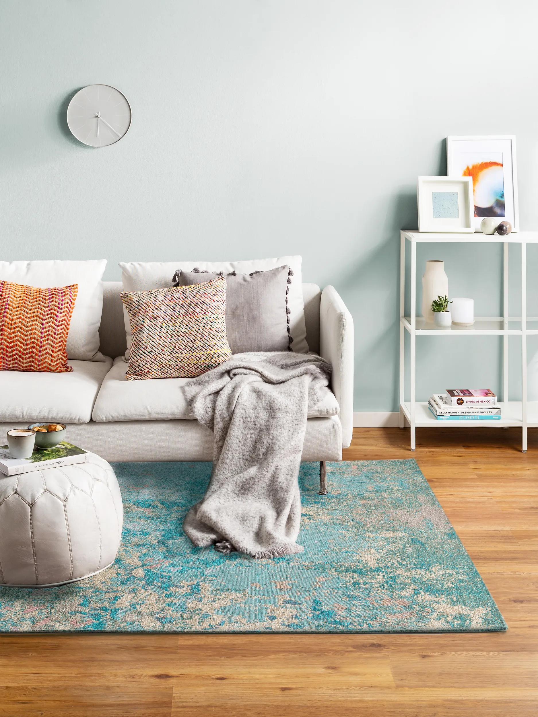 Flat Weave Rug Stay Turquoise