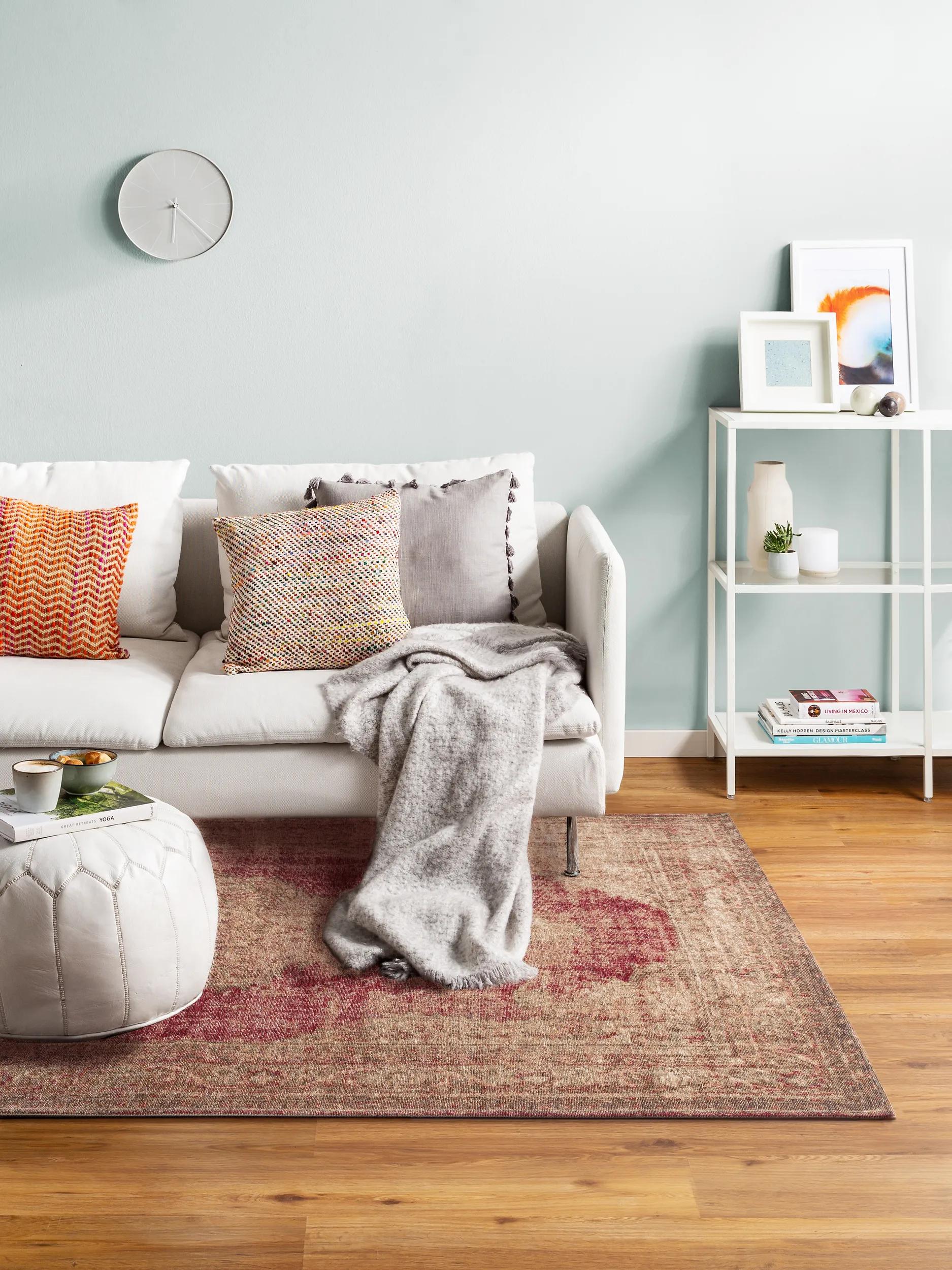 Alfombra de Tejido Plano Stay Beige/Rojo