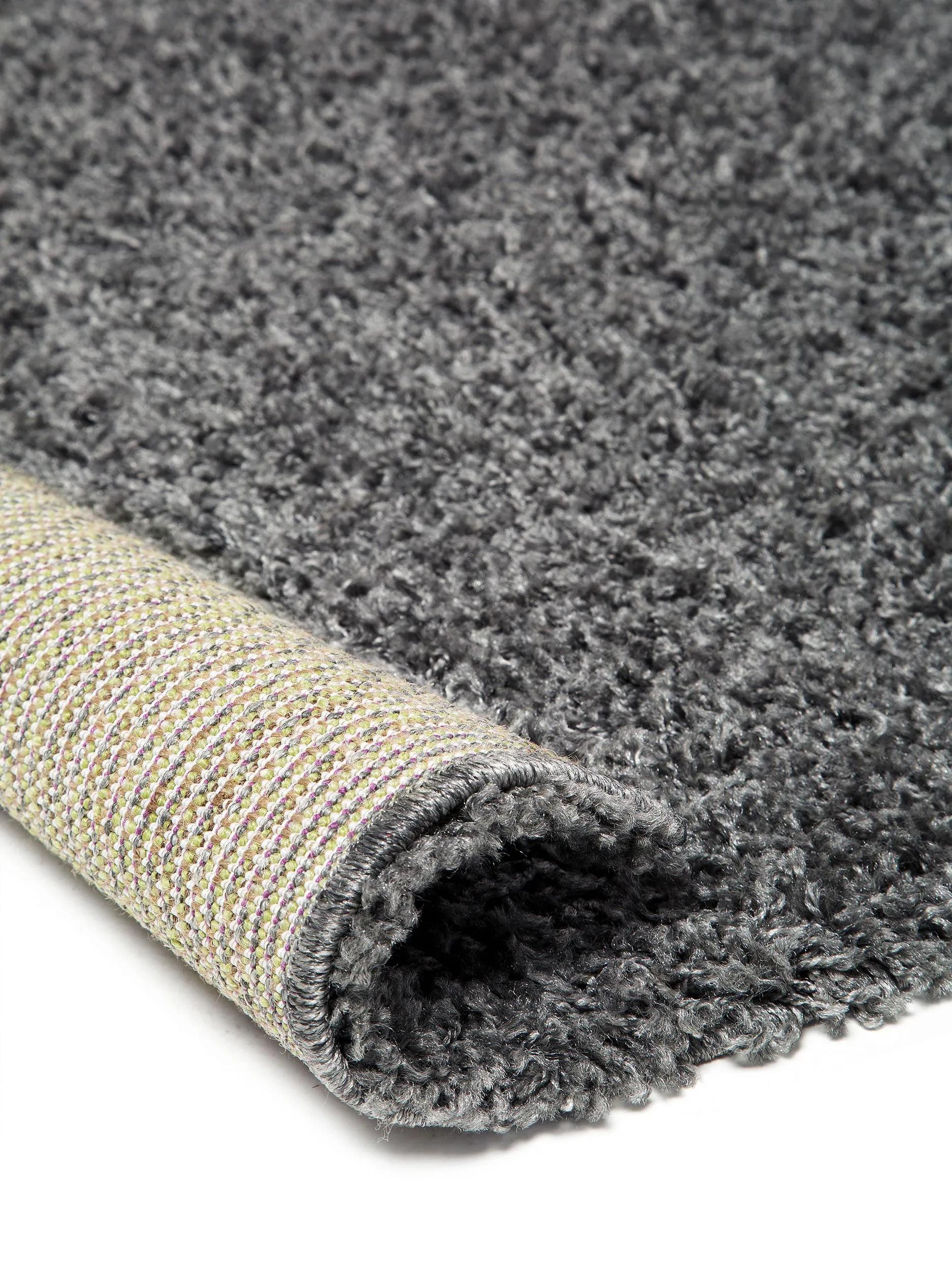 Shaggy rug Swirls Dark Grey
