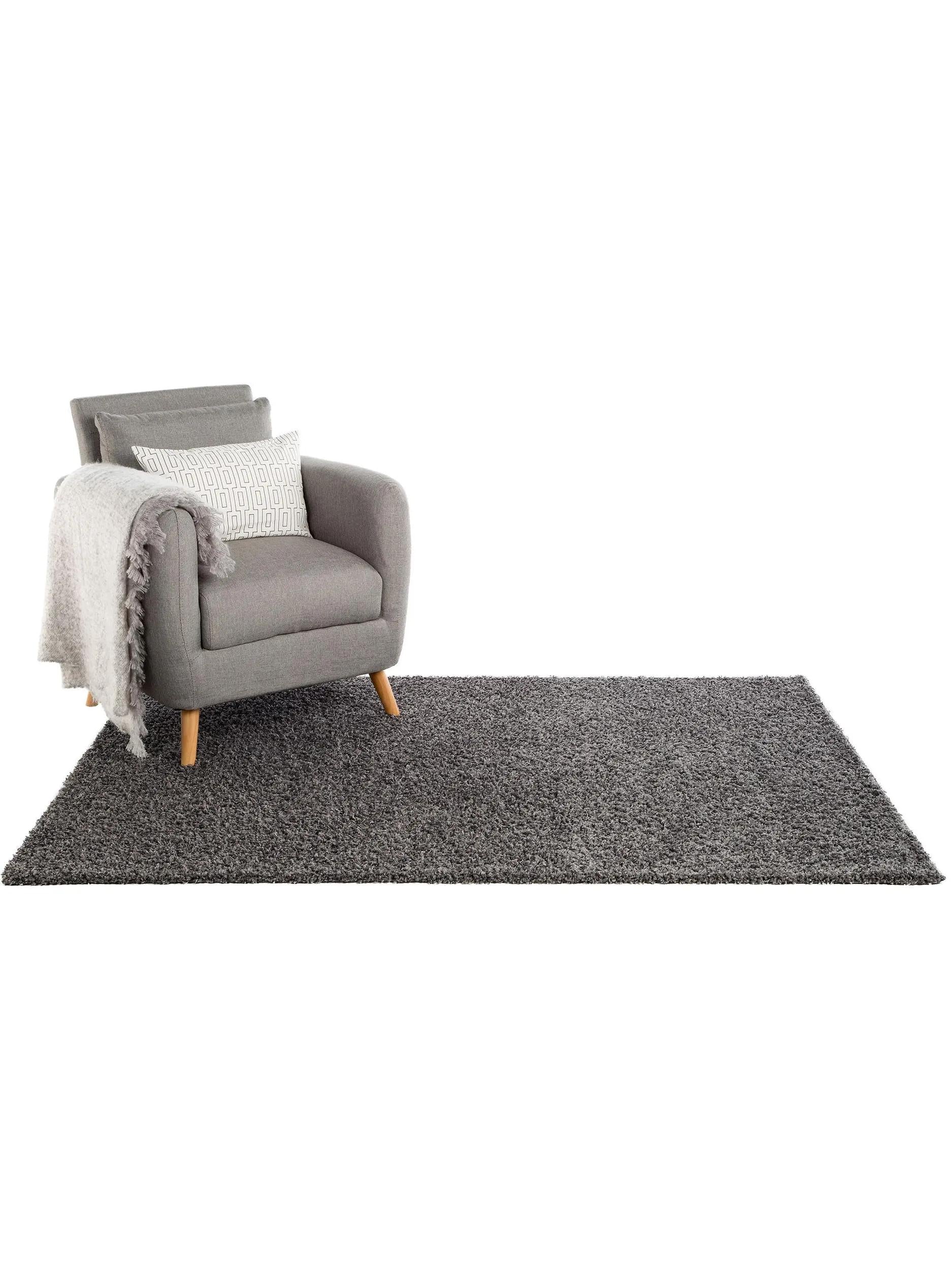 Shaggy rug Swirls Dark Grey