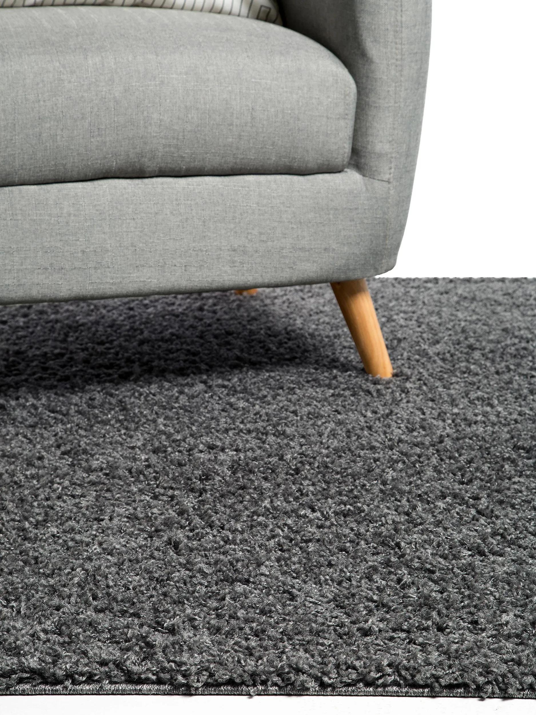 Shaggy rug Swirls Dark Grey