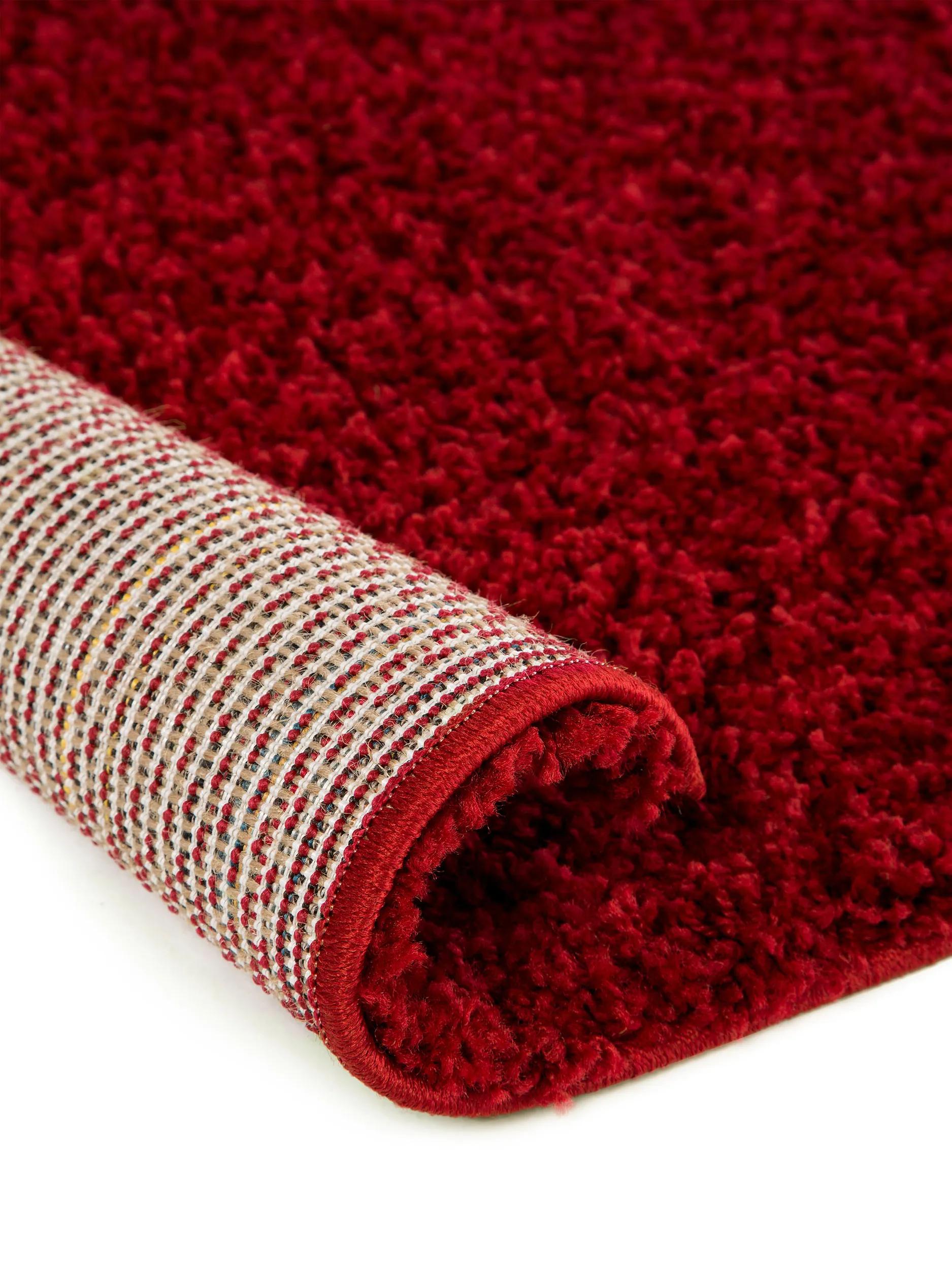 Shaggy rug Swirls Dark Red