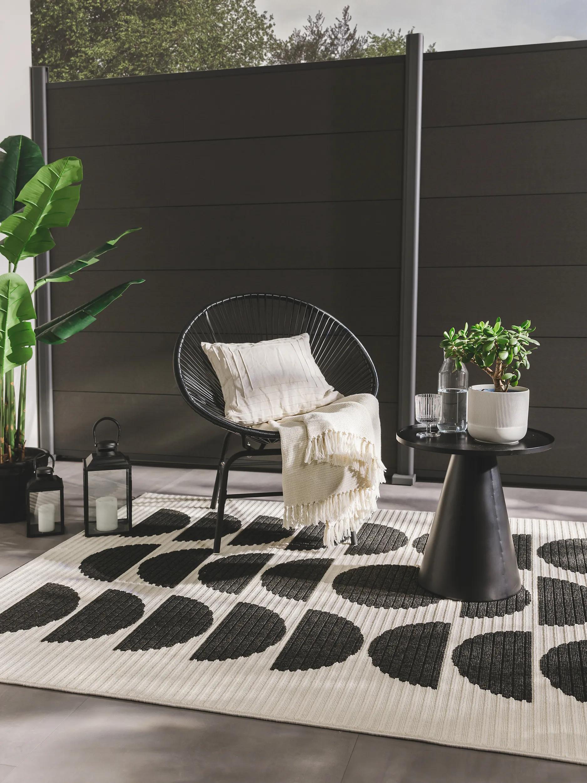 In- & Outdoor Rug Taro Black/White