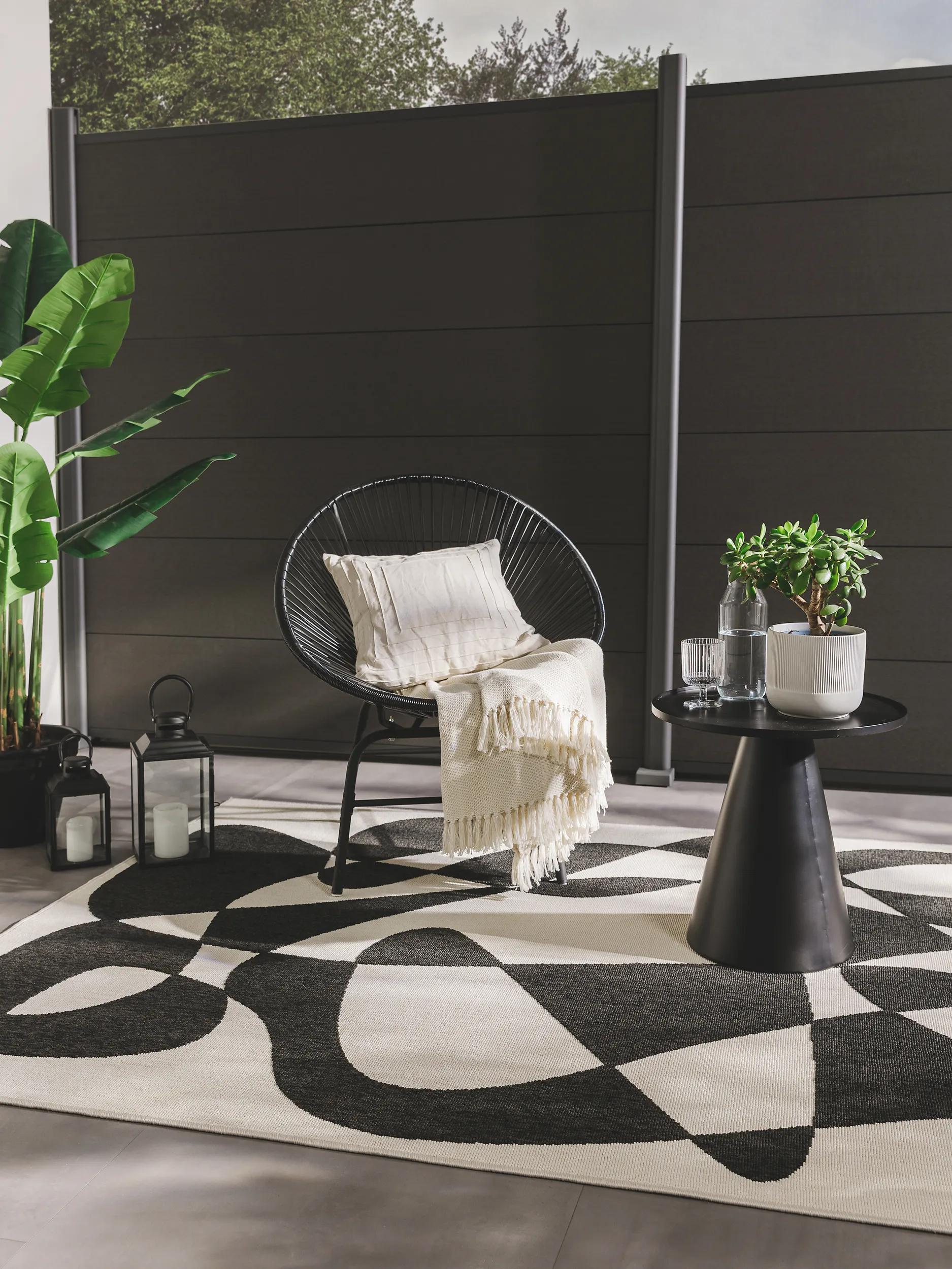 In- & Outdoor Rug Taro Black/White