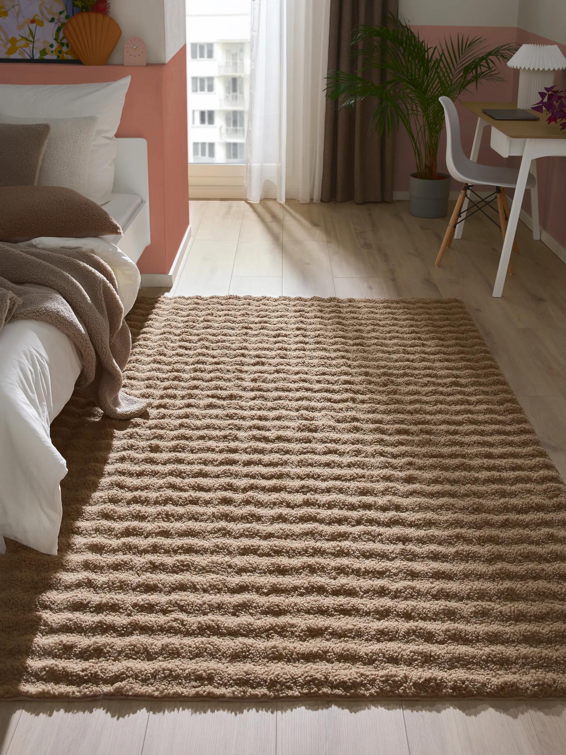 Washable Rug Ted Light Brown