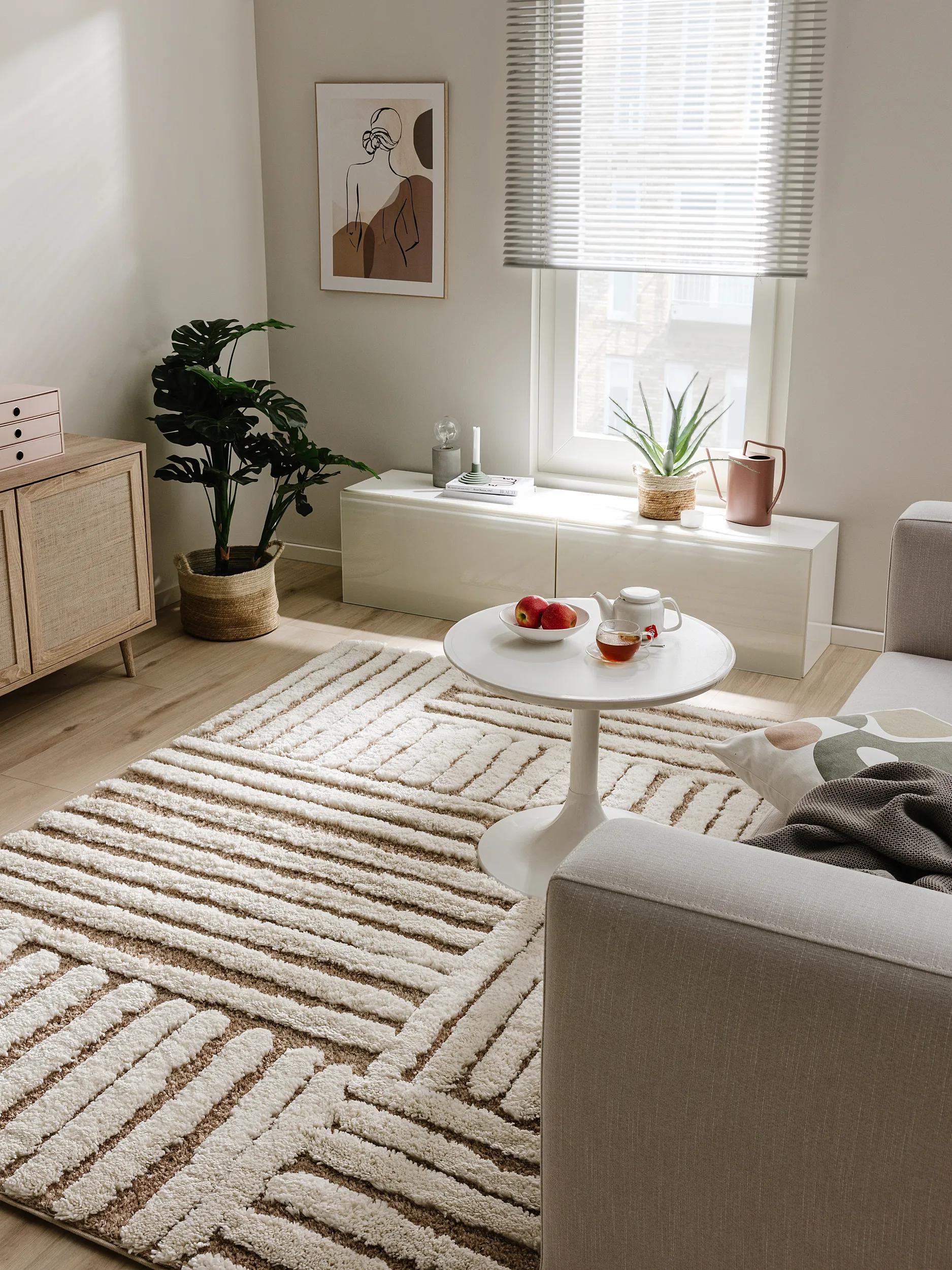 Shaggy rug Tibo Cream/Beige