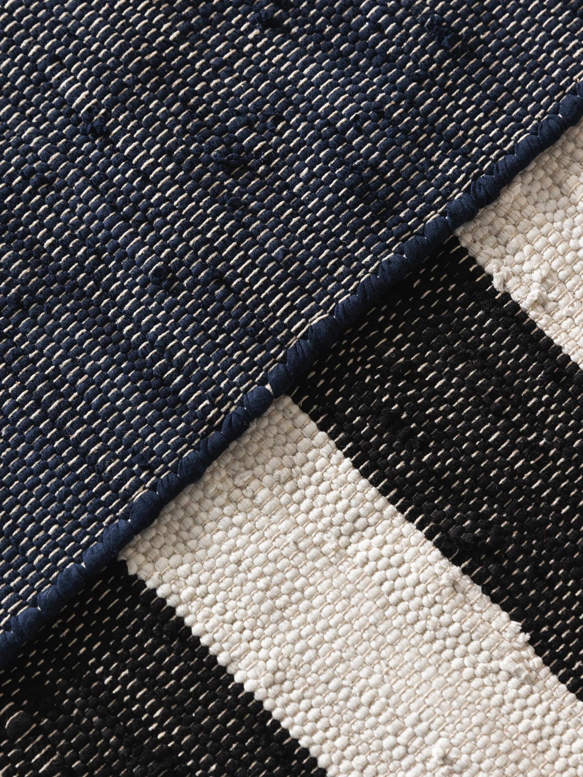 Rug made from recycled material Tom Black/White