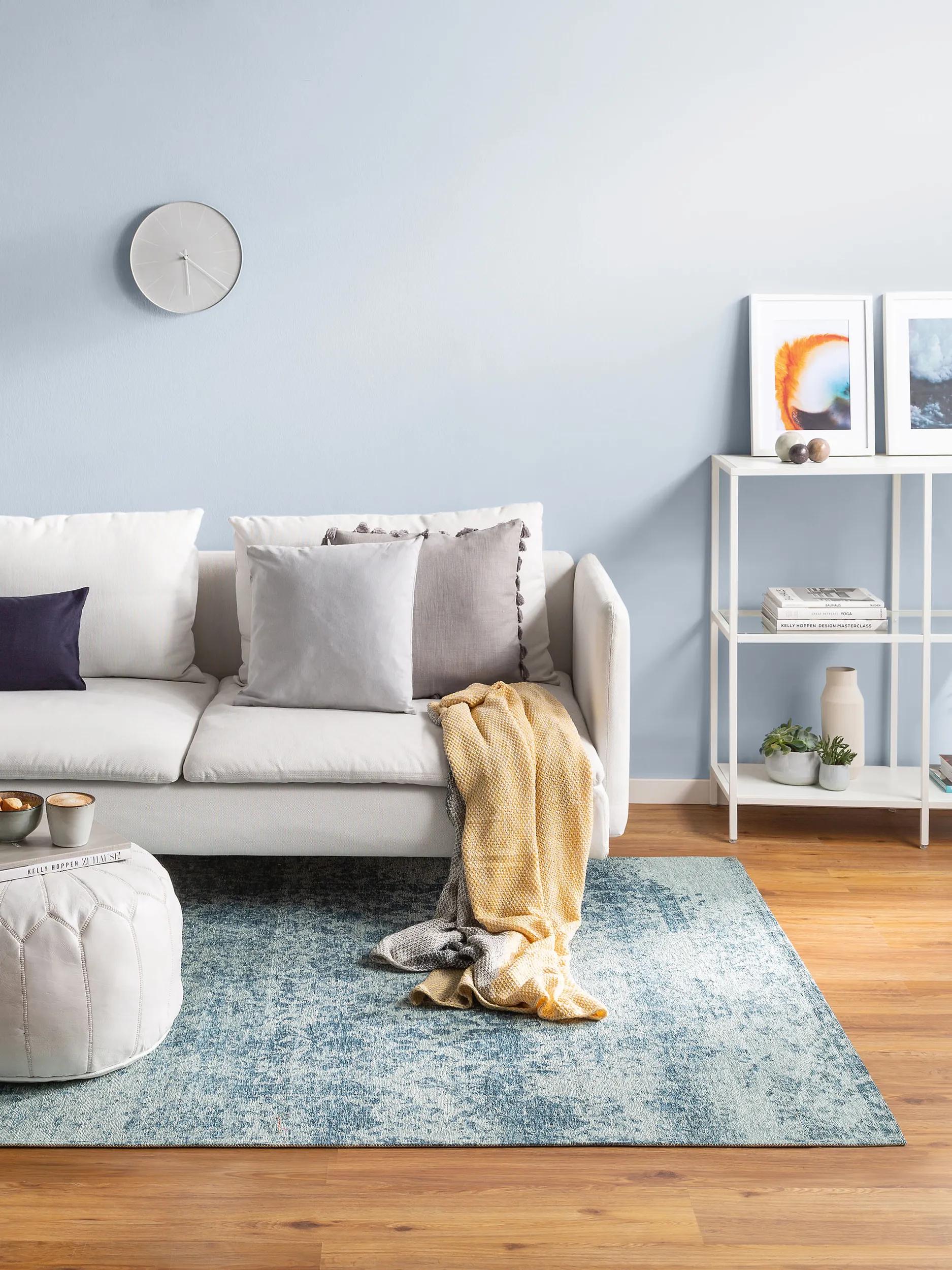 Flachgewebter Teppich Tosca Blau