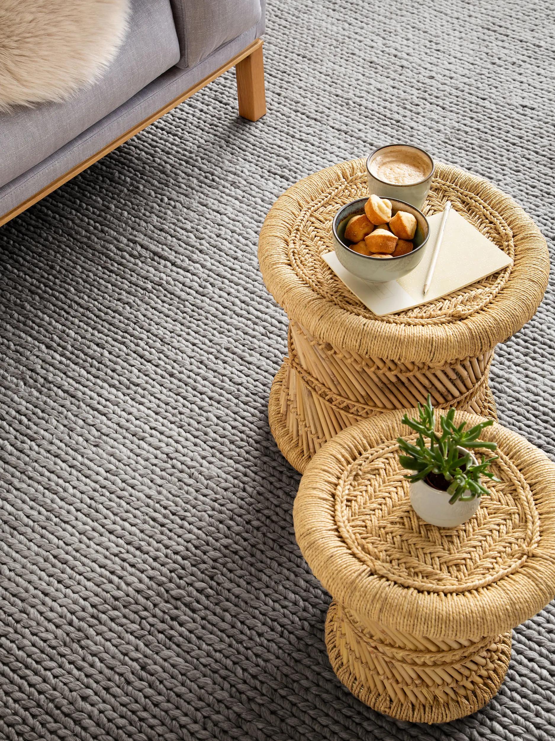 Wool Rug Uno Light Grey