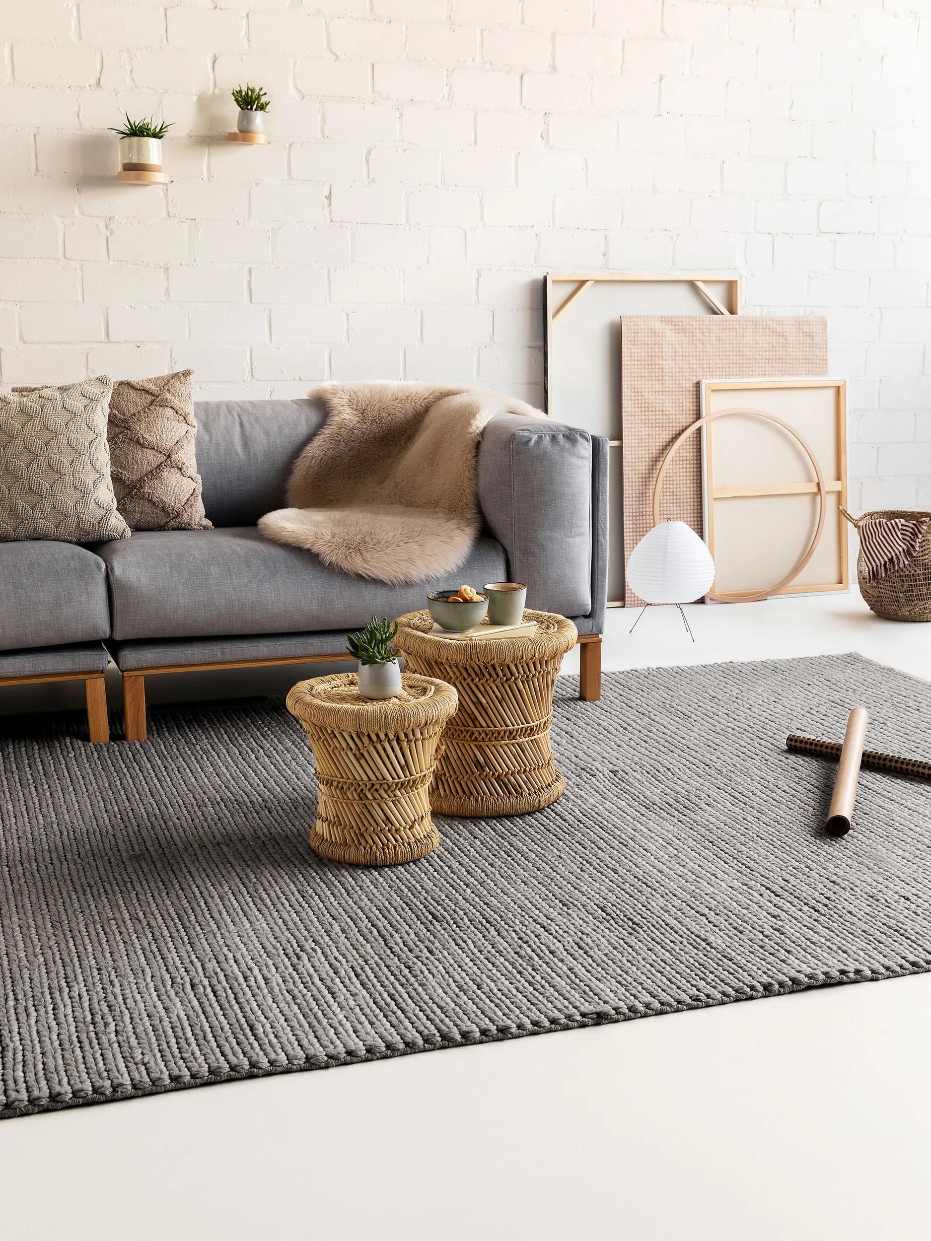 Wool Rug Uno Light Grey