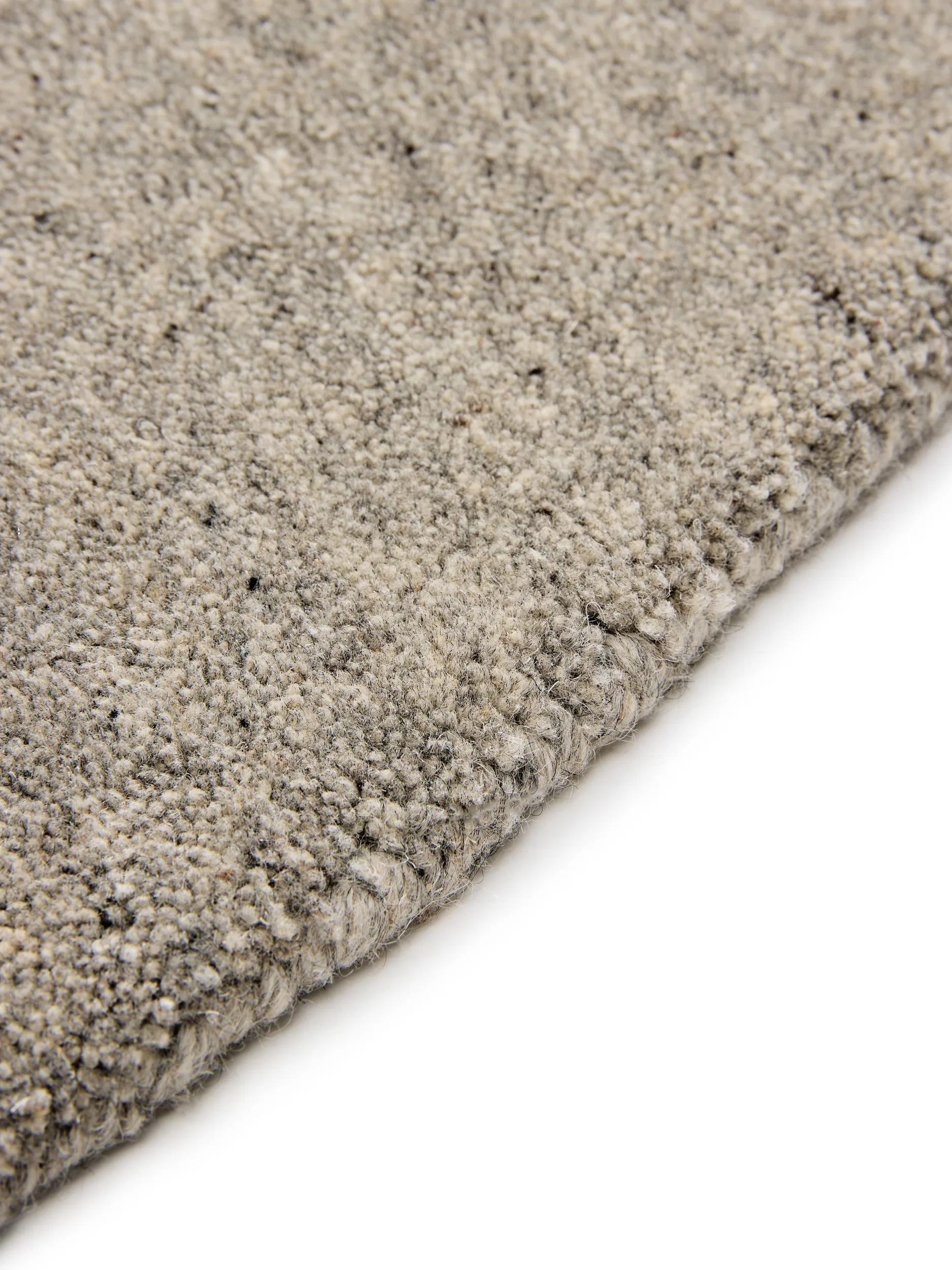 Round Wool Rug Vera Light Grey