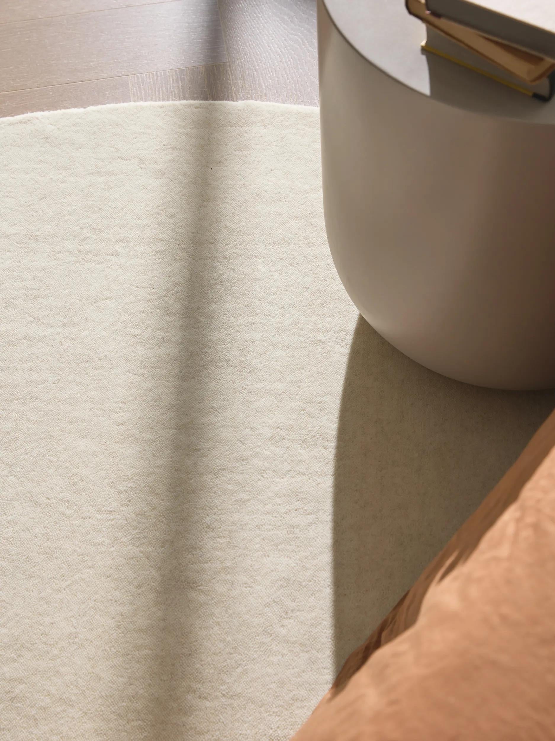 Round Wool Rug Vera Cream