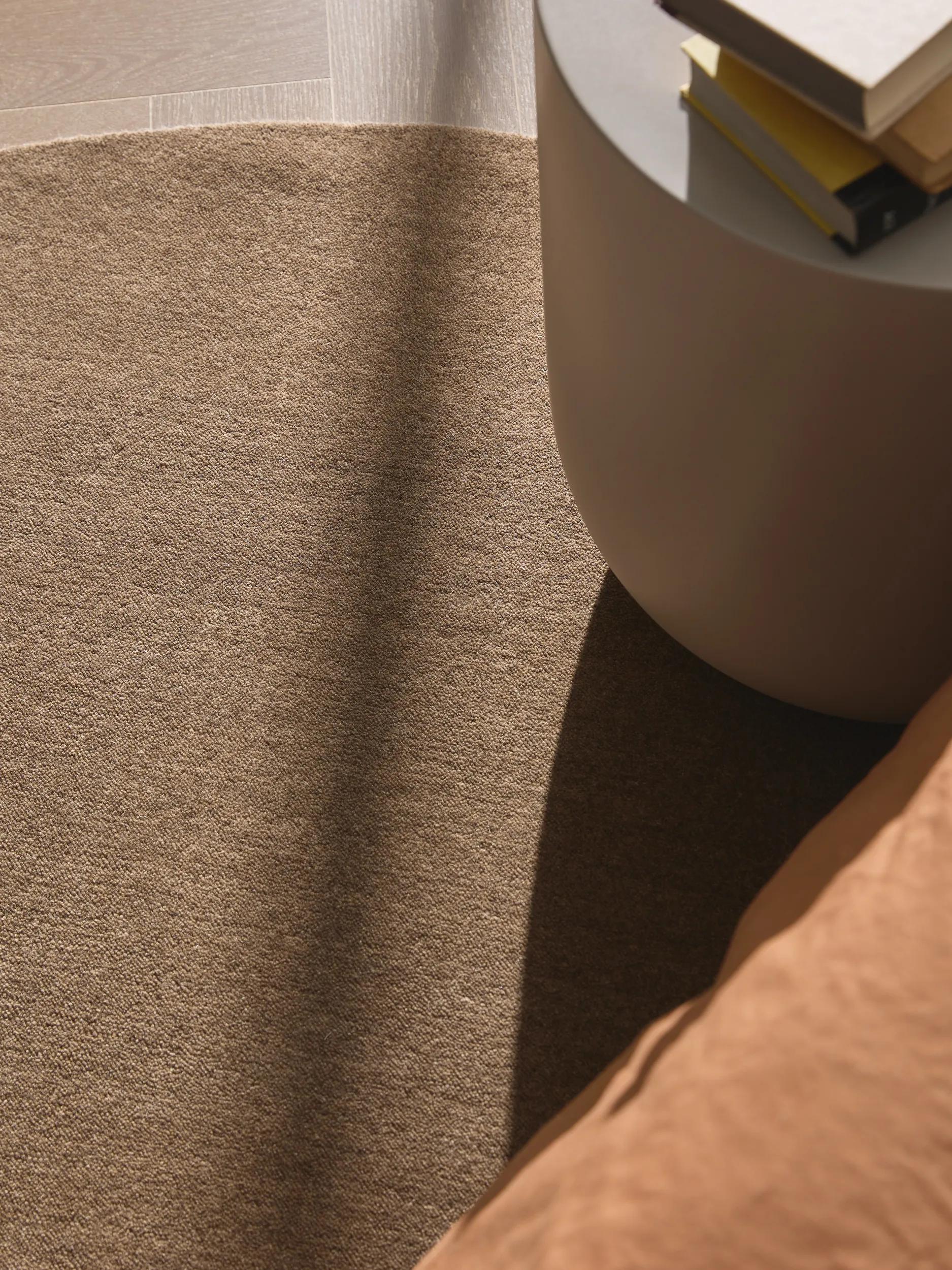 Round Wool Rug Vera Brown