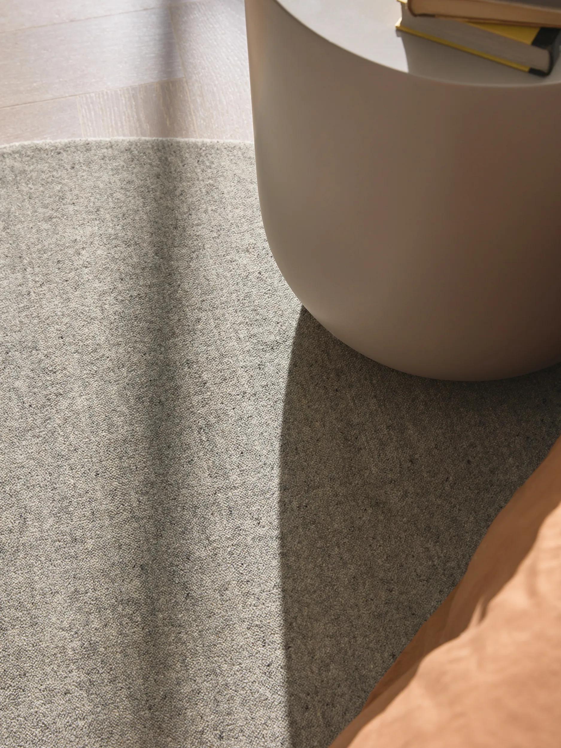 Round Wool Rug Vera Light Grey