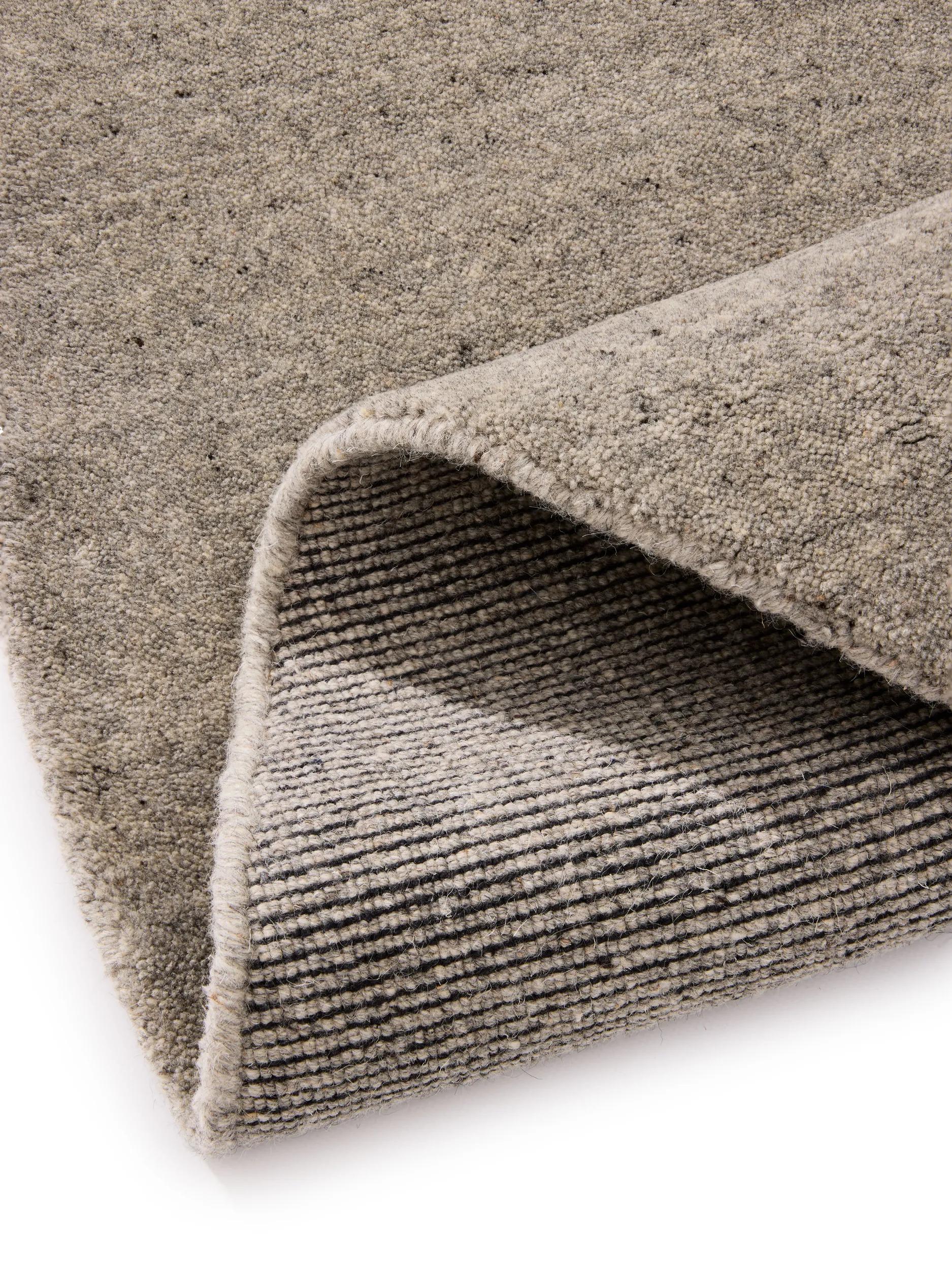 Round Wool Rug Vera Light Grey