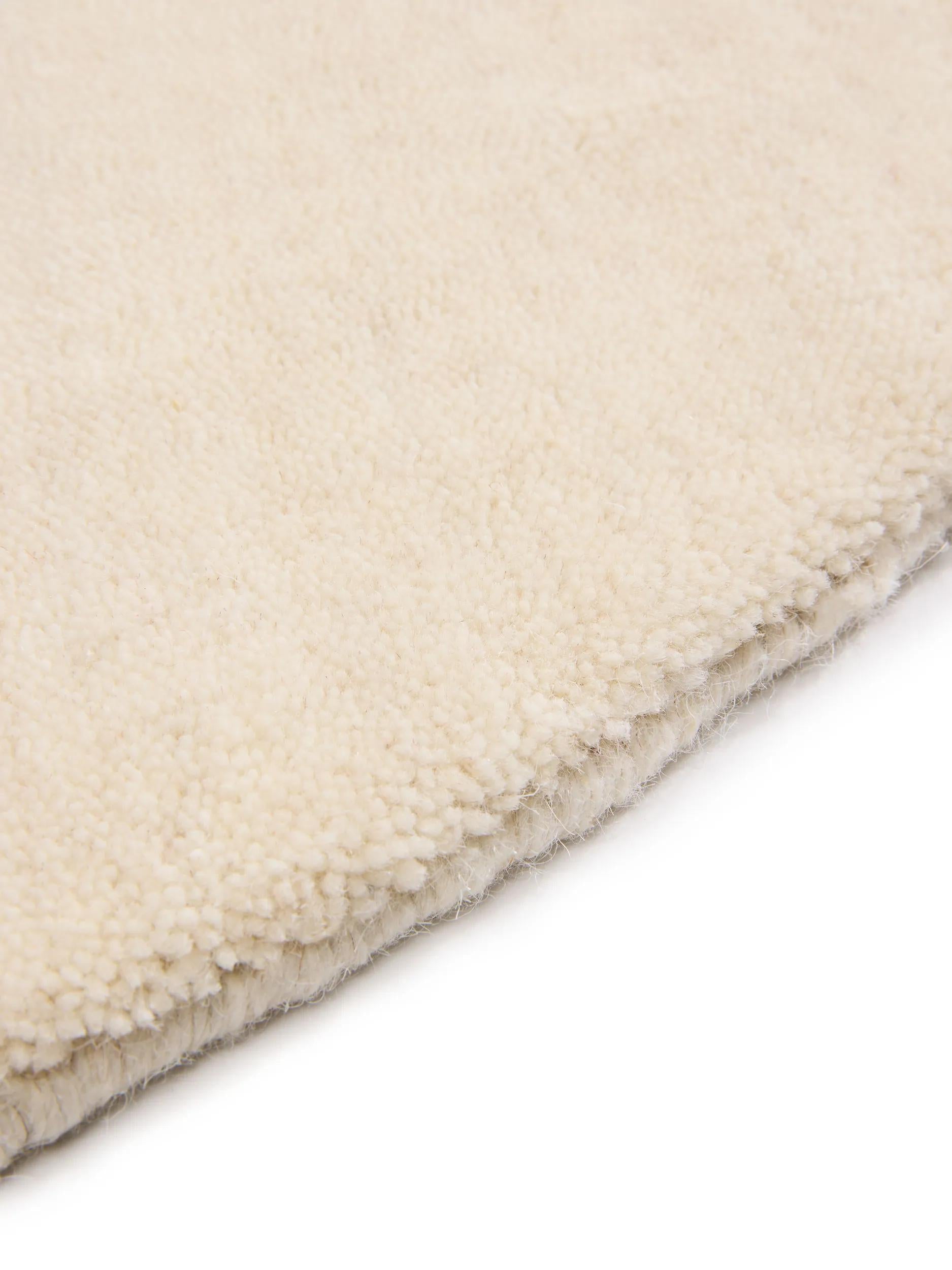 Round Wool Rug Vera Cream