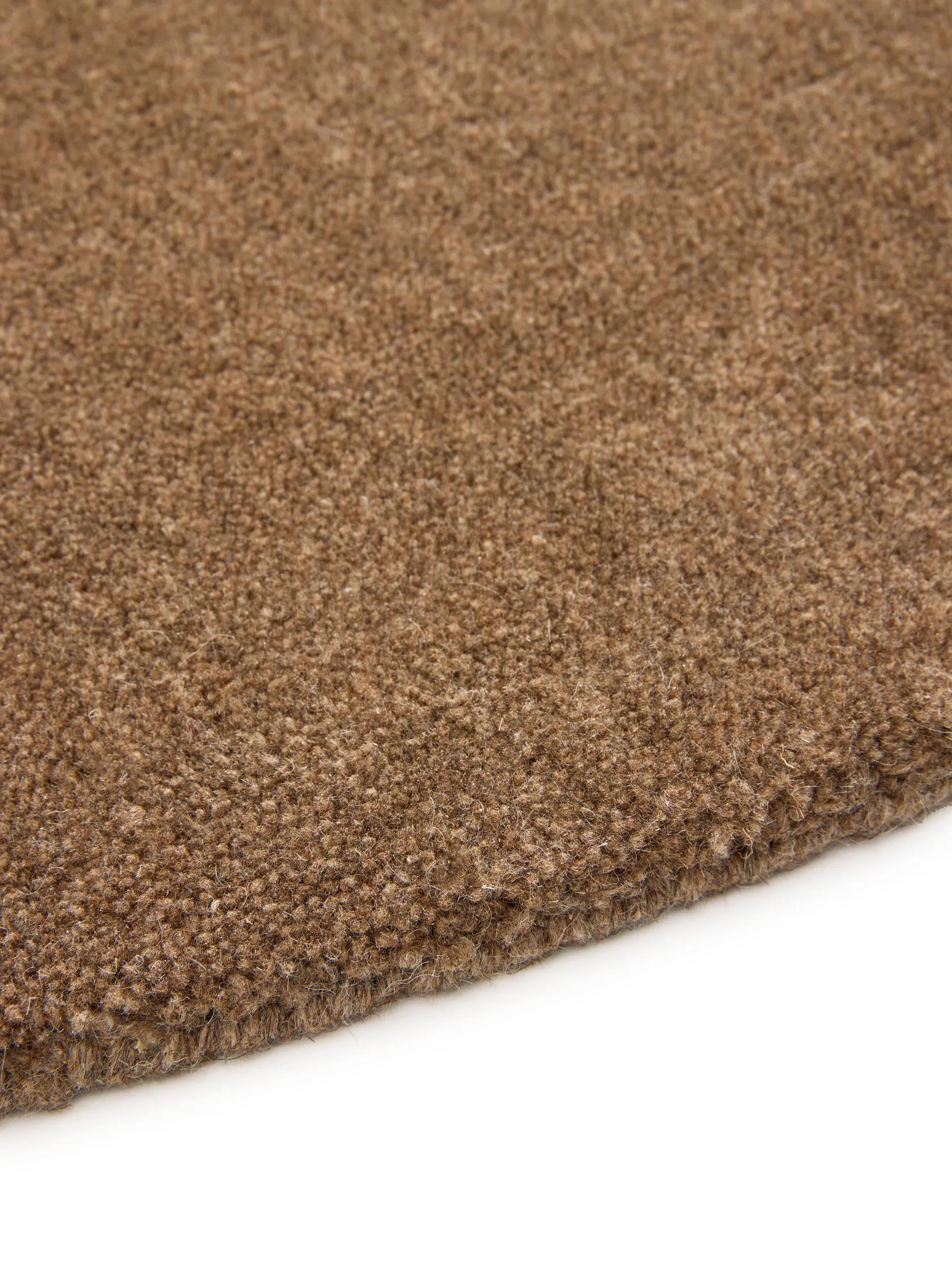 Round Wool Rug Vera Brown