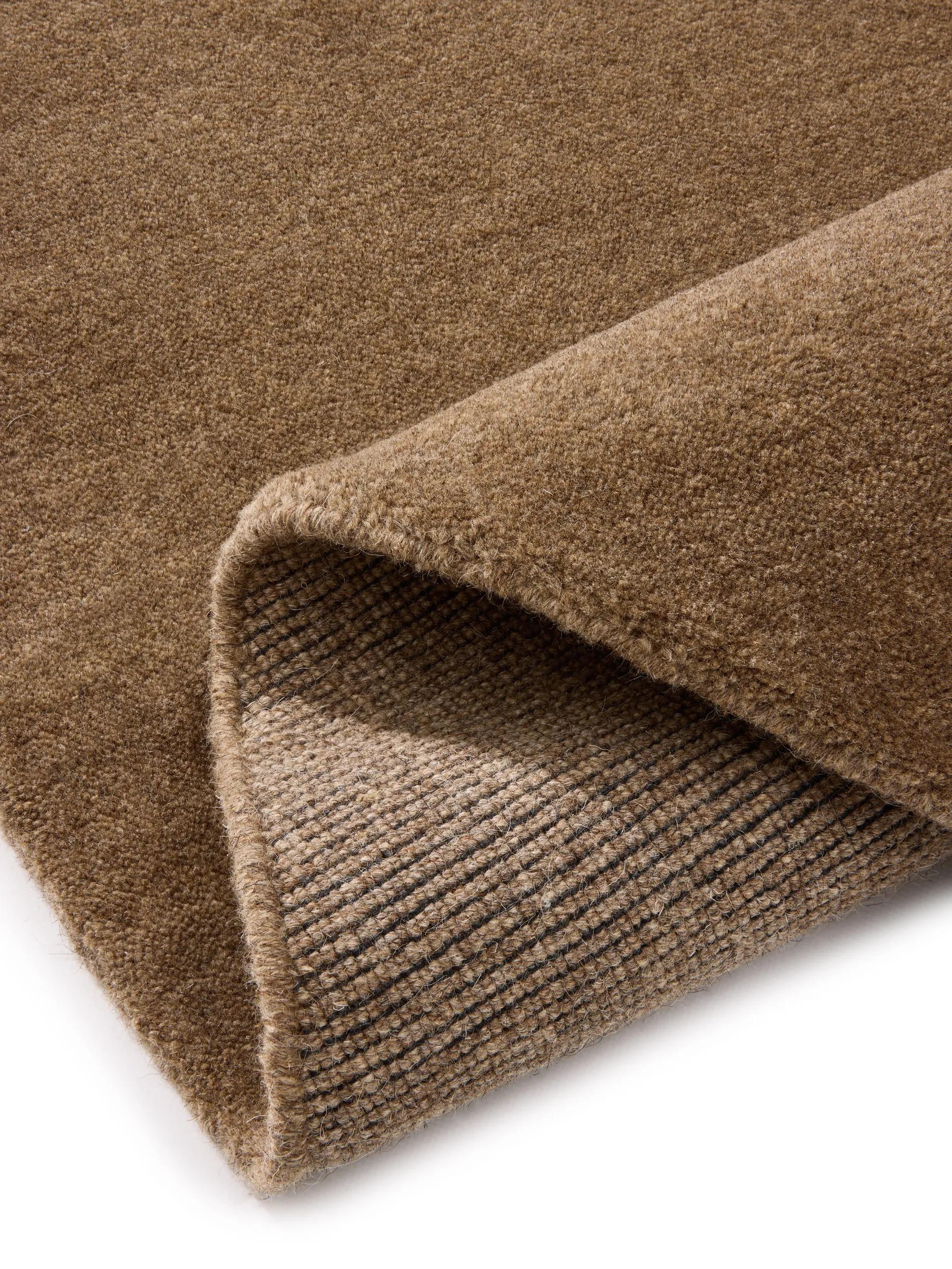 Round Wool Rug Vera Brown