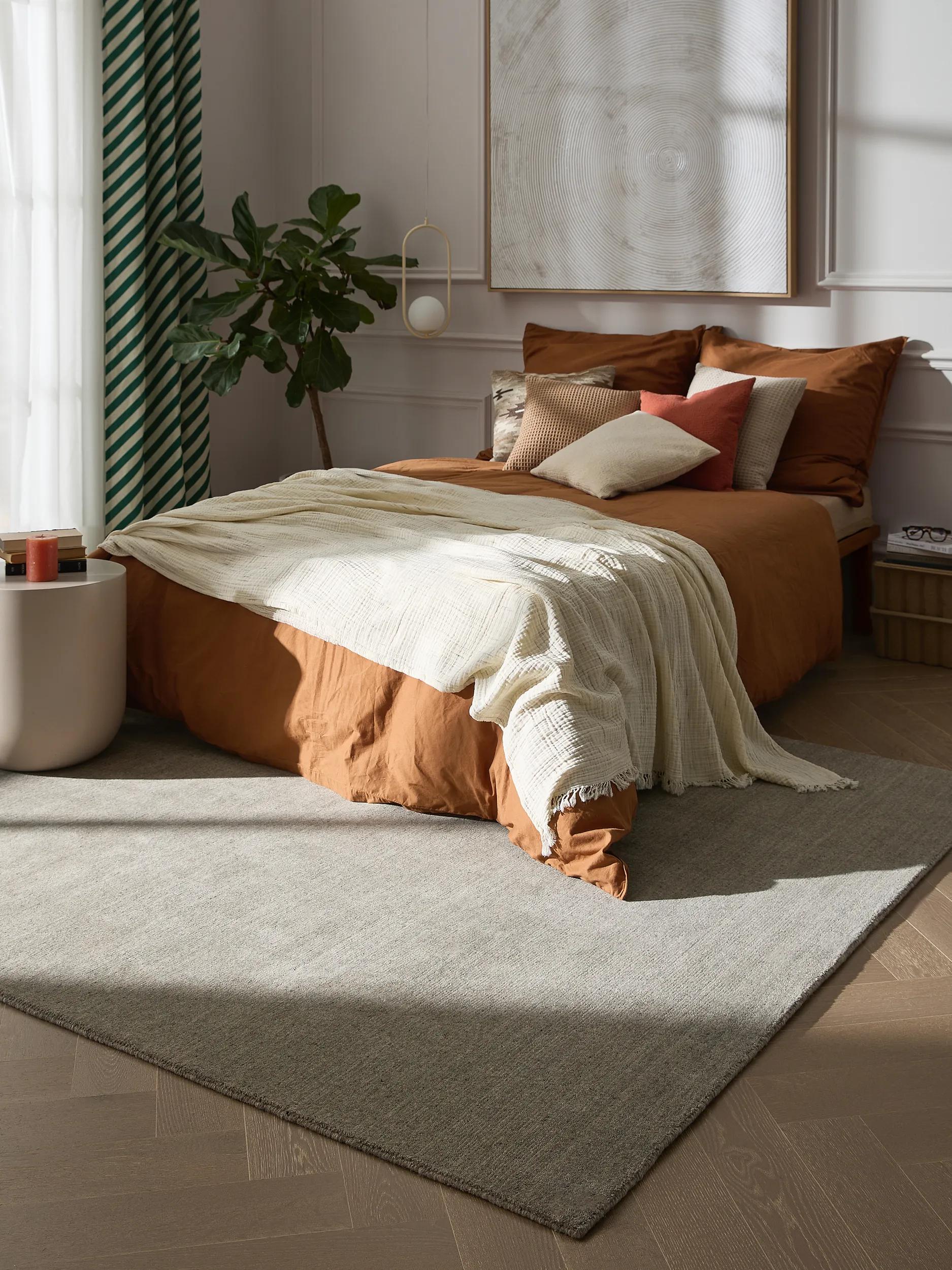 Wool Rug Vera Light Grey