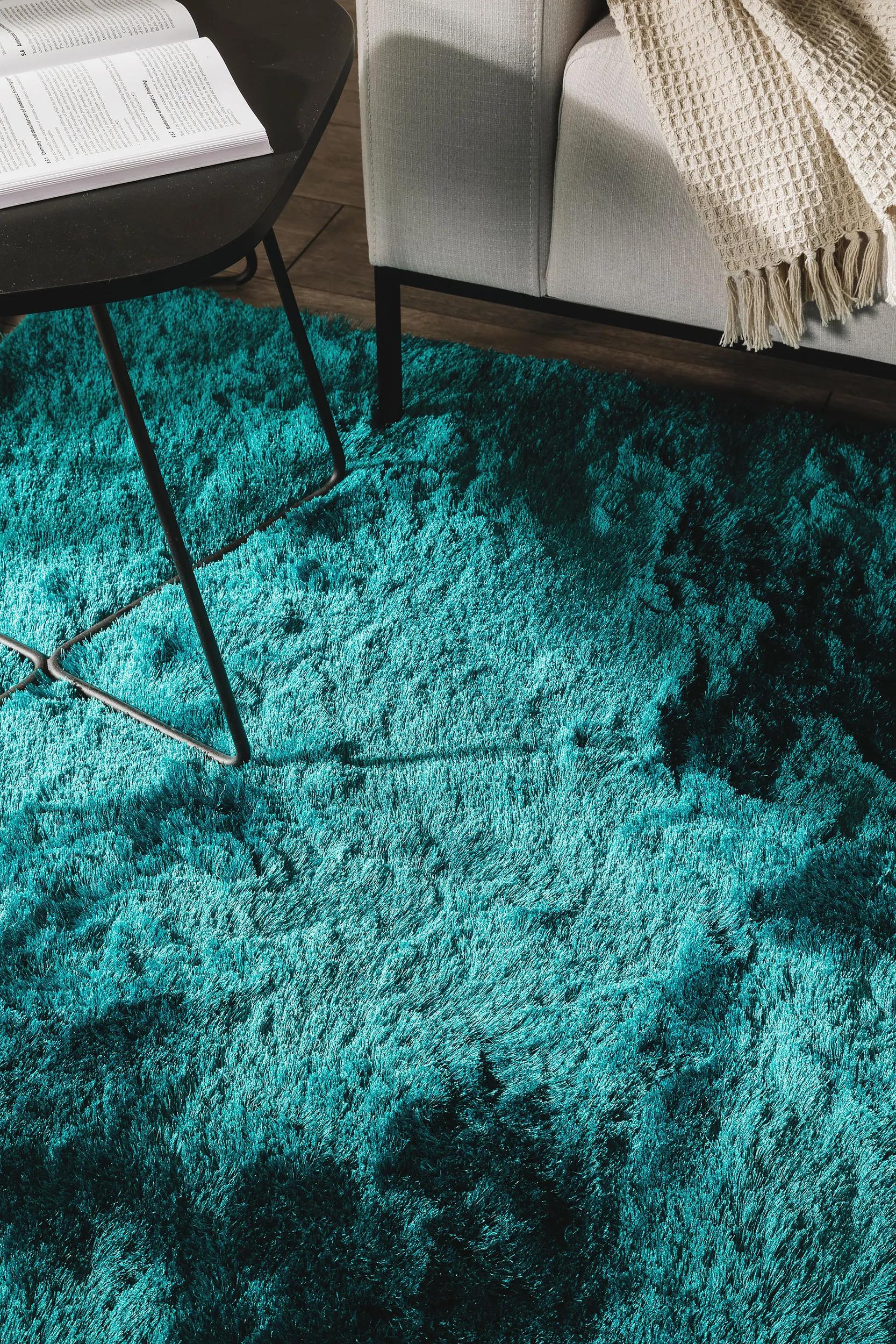 Shaggy rug Whisper Turquoise