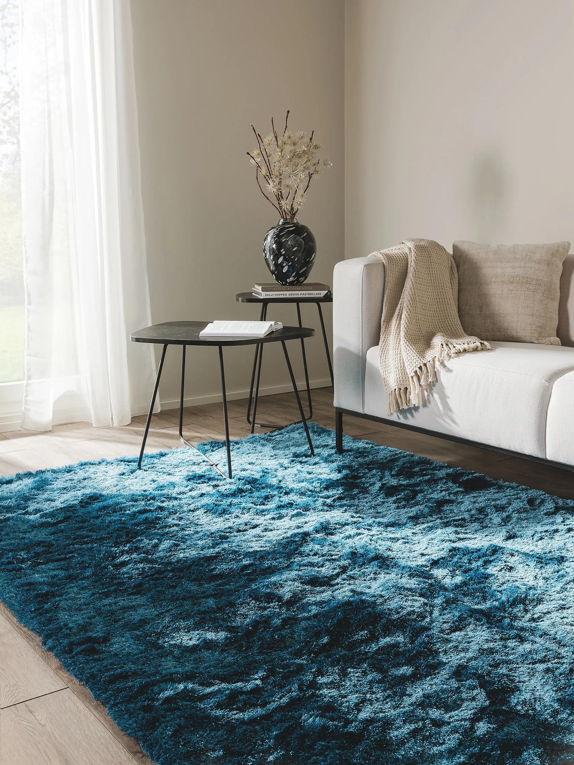 Shaggy rug Whisper Blue