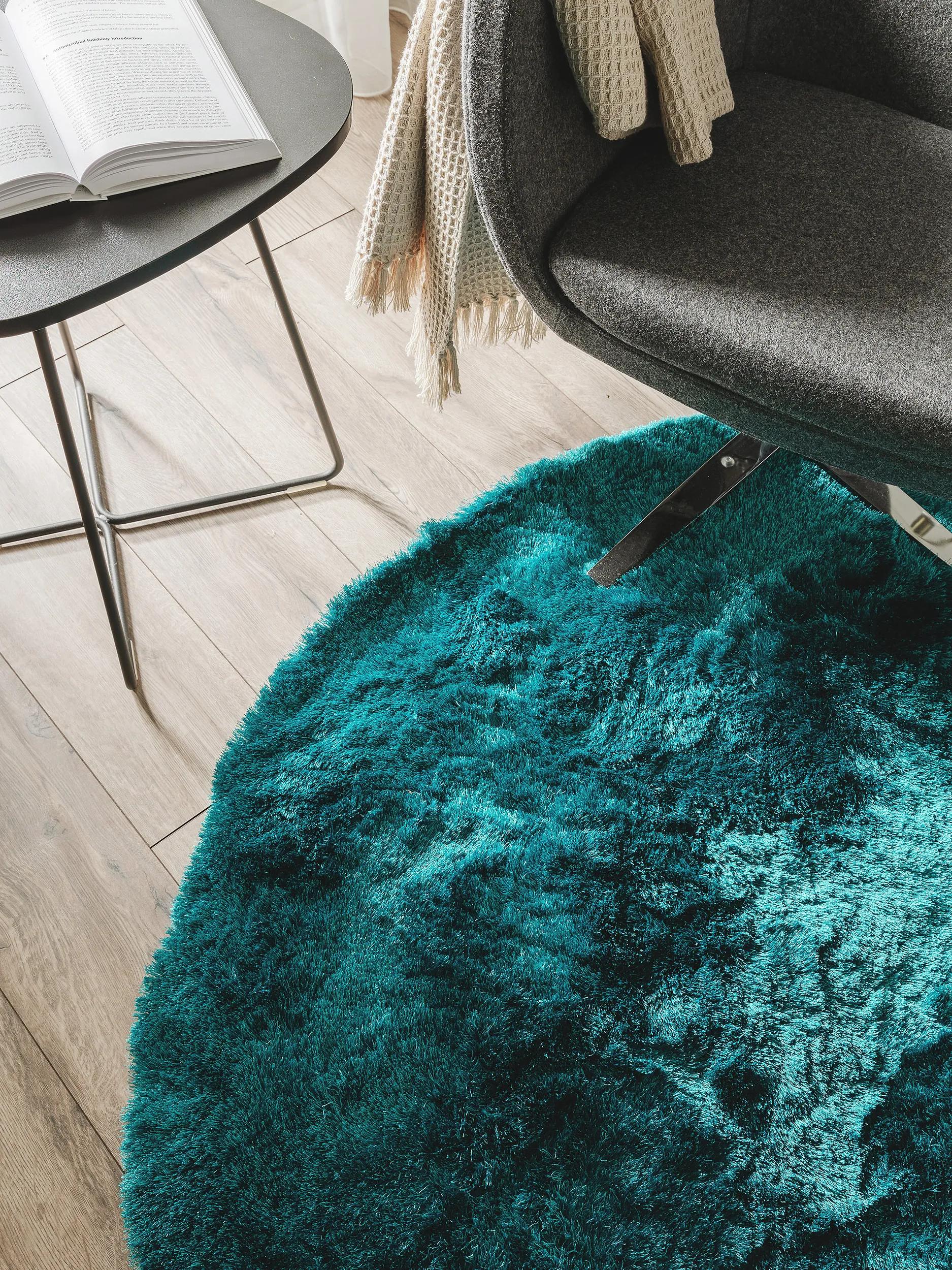 Alfombra peluda Whisper Turquesa