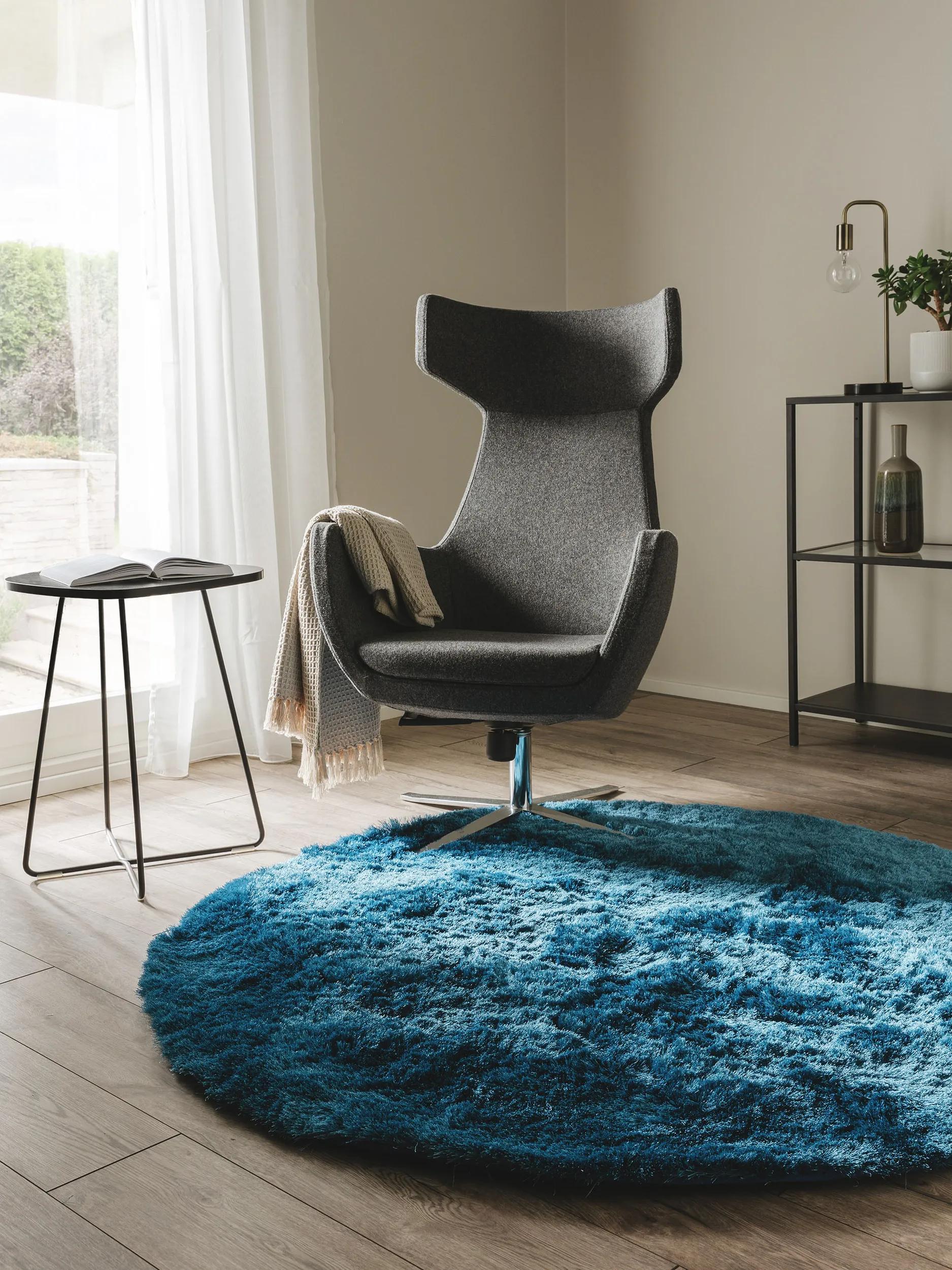 Shaggy rug Whisper Blue