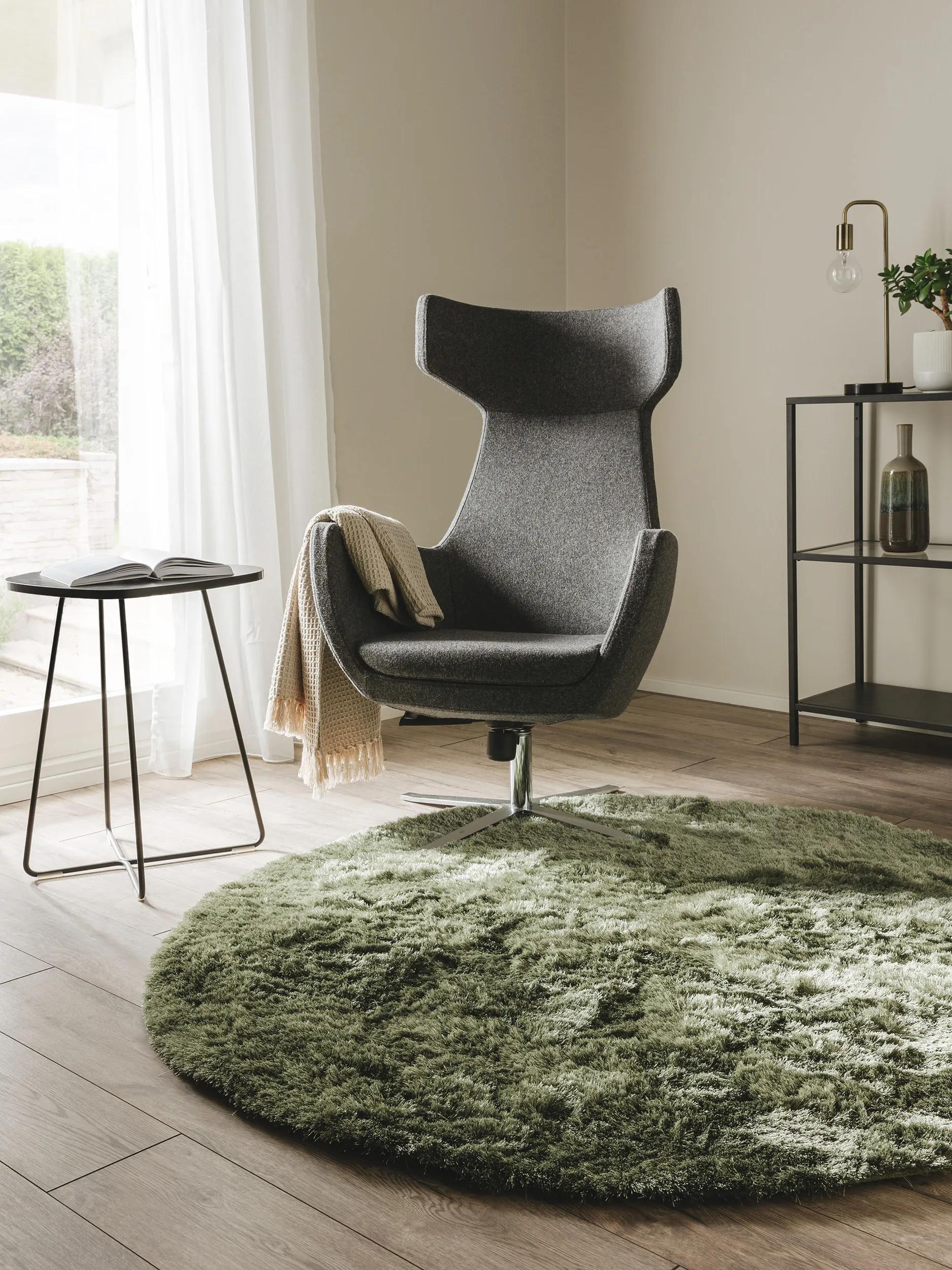 Flauschiger Teppich Whisper Grün