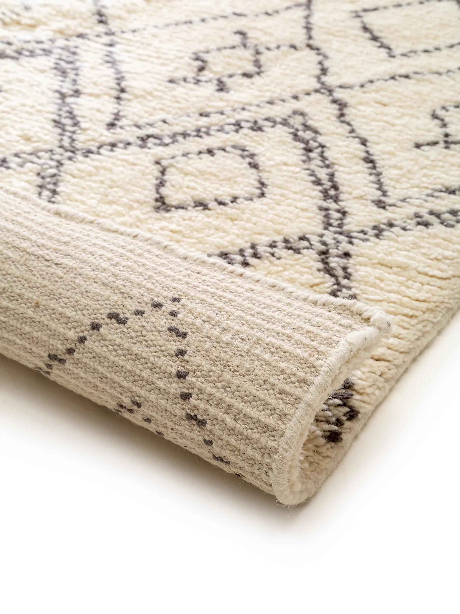 Wool rug Wilma Black/White