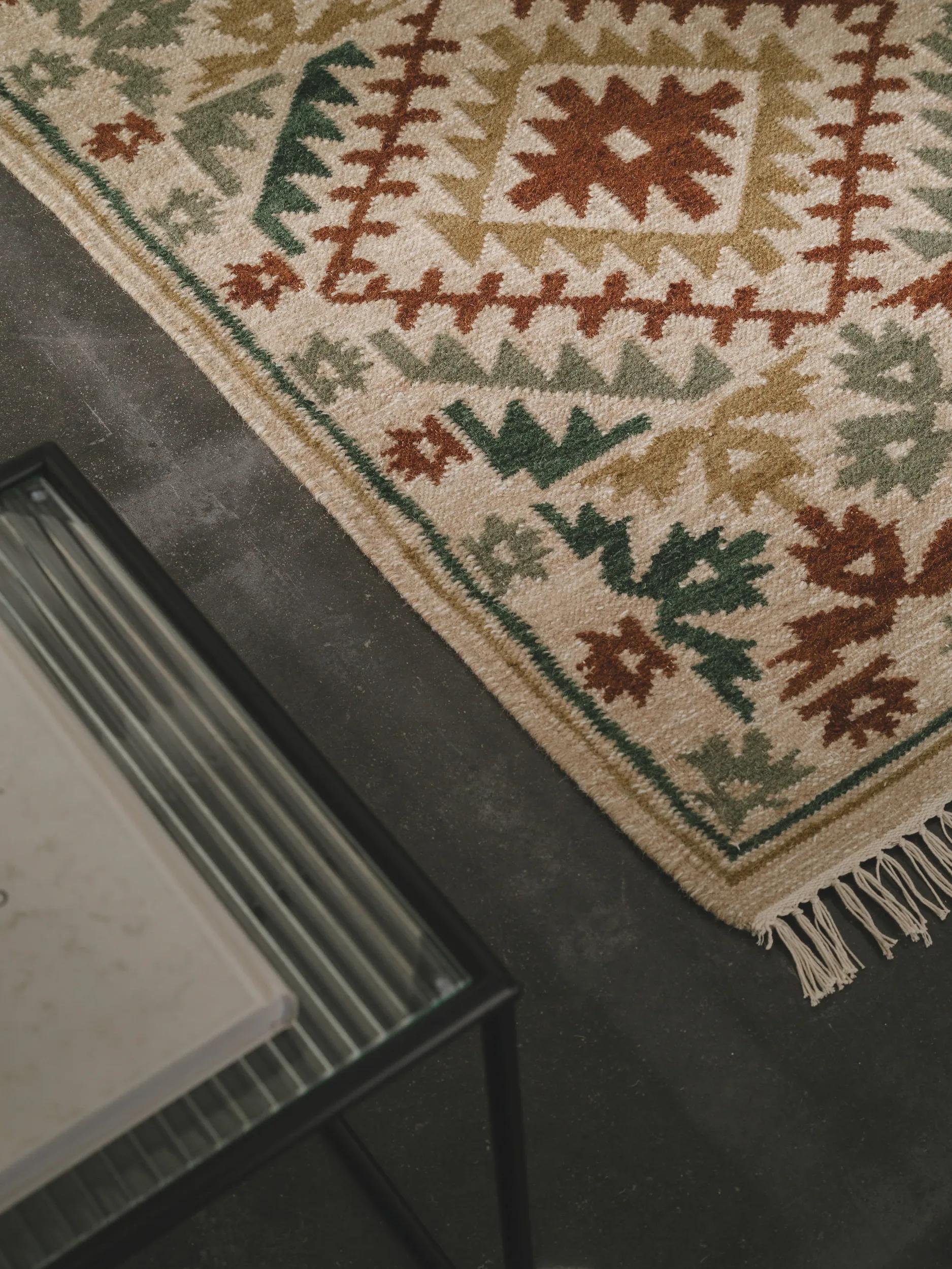 Hand Woven Kilim Zohra Green