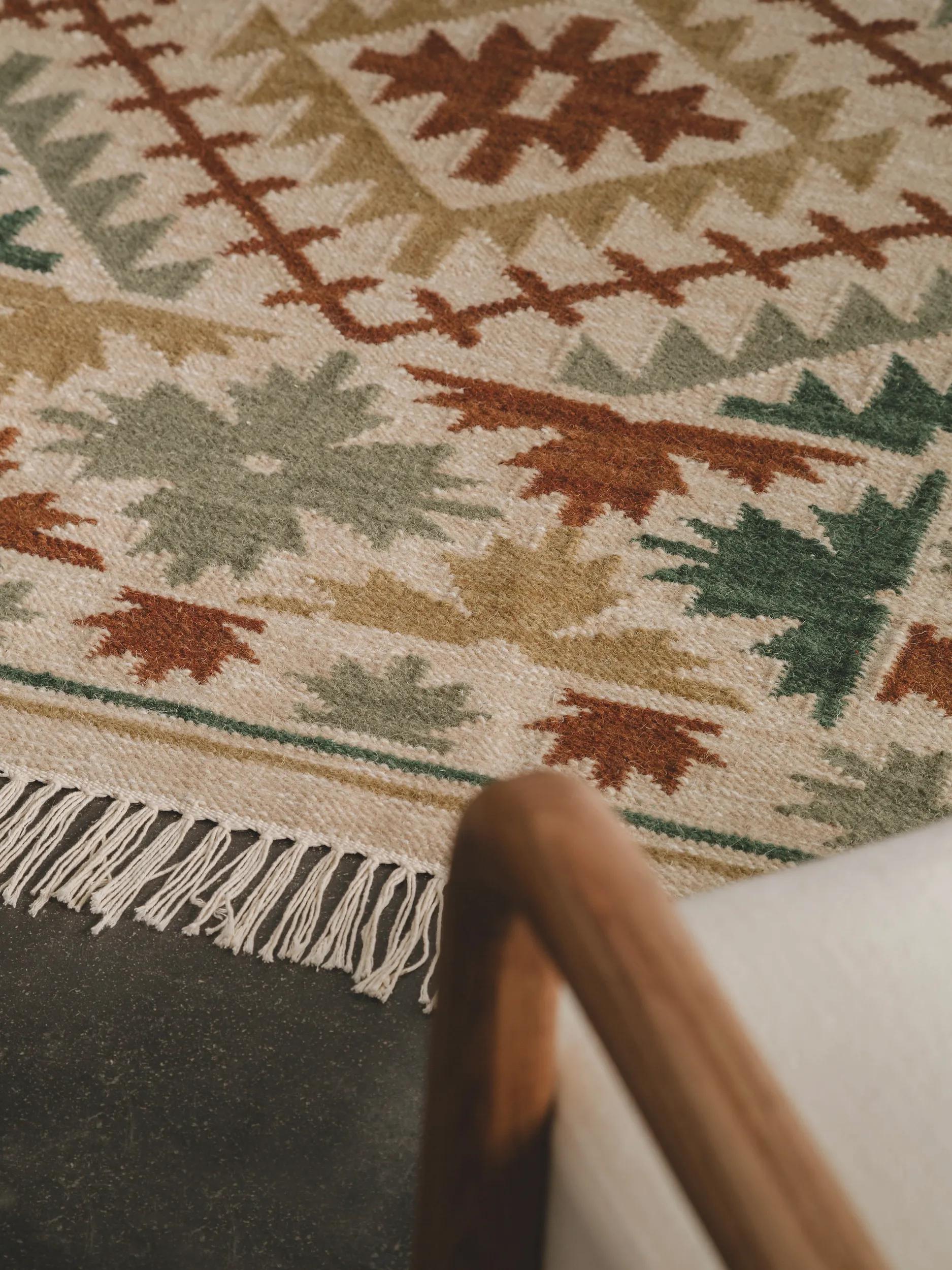 Hand Woven Kilim Zohra Green