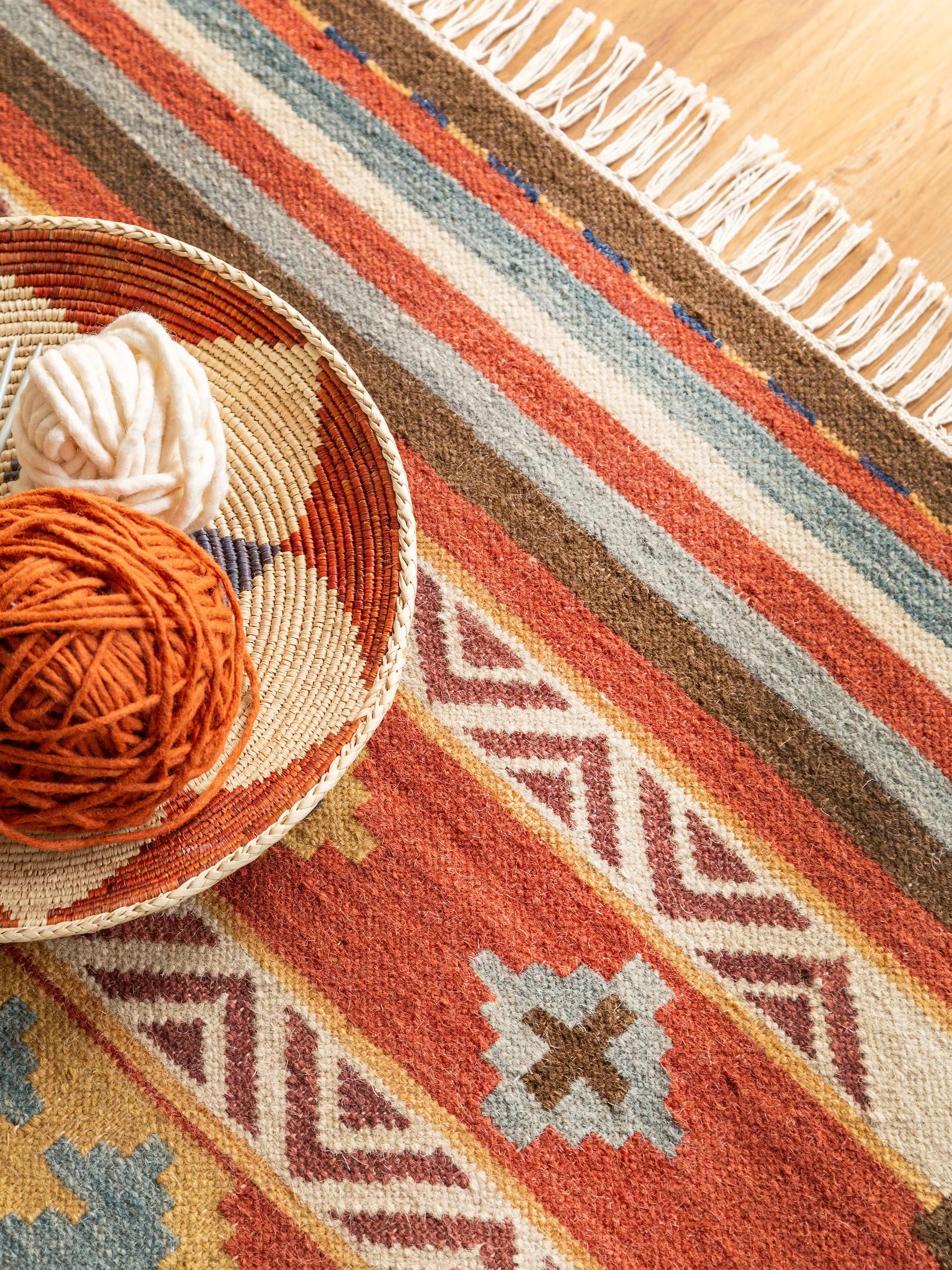 Hand Woven Kilim Zohra Multicolour/Red