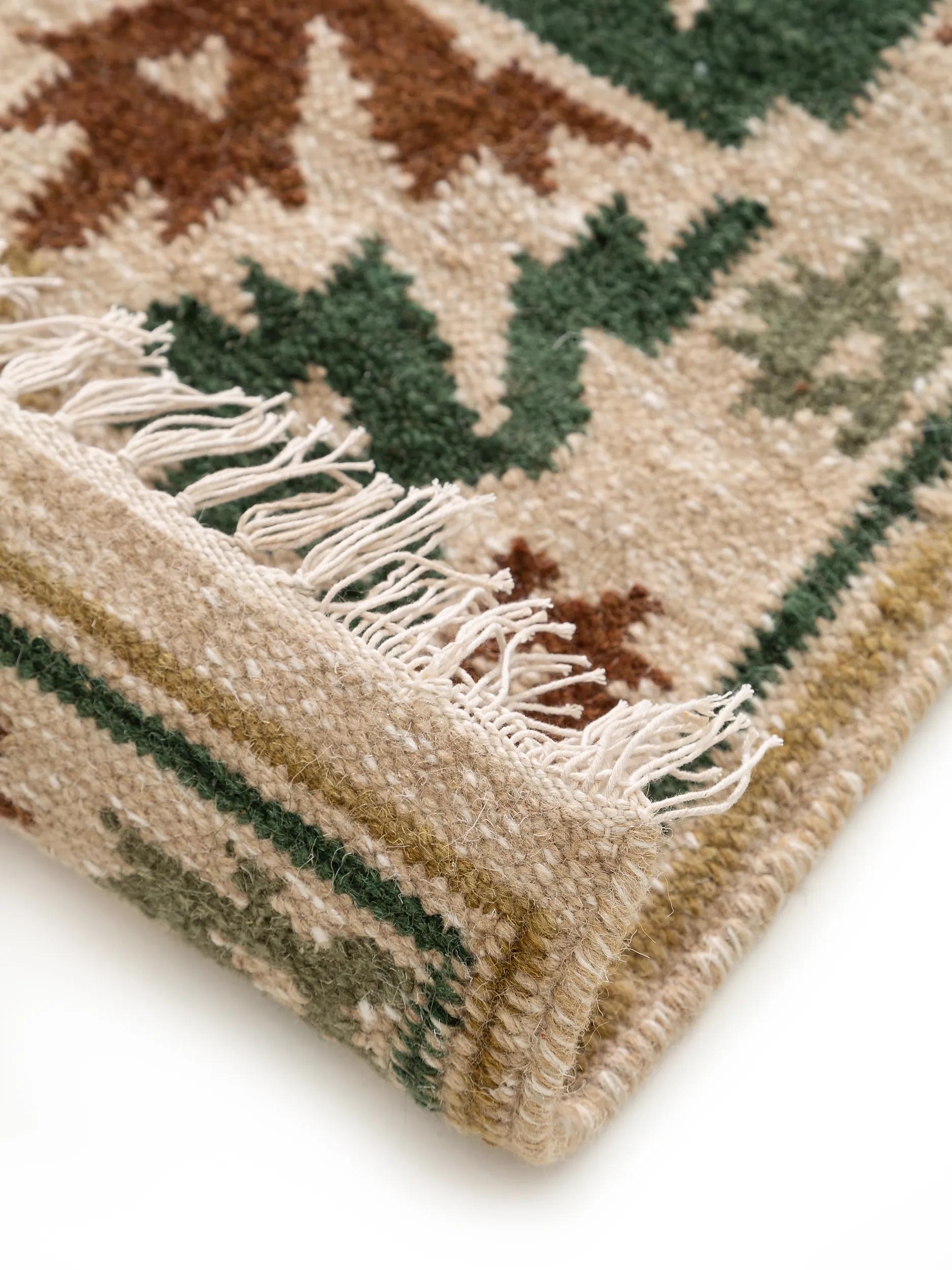Hand Woven Kilim Zohra Green