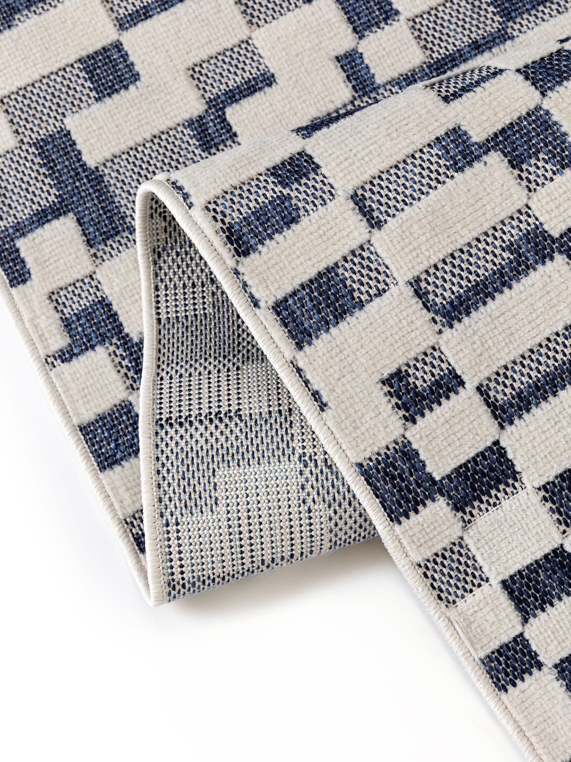 In- & Outdoor Rug Kaleo Blue/White