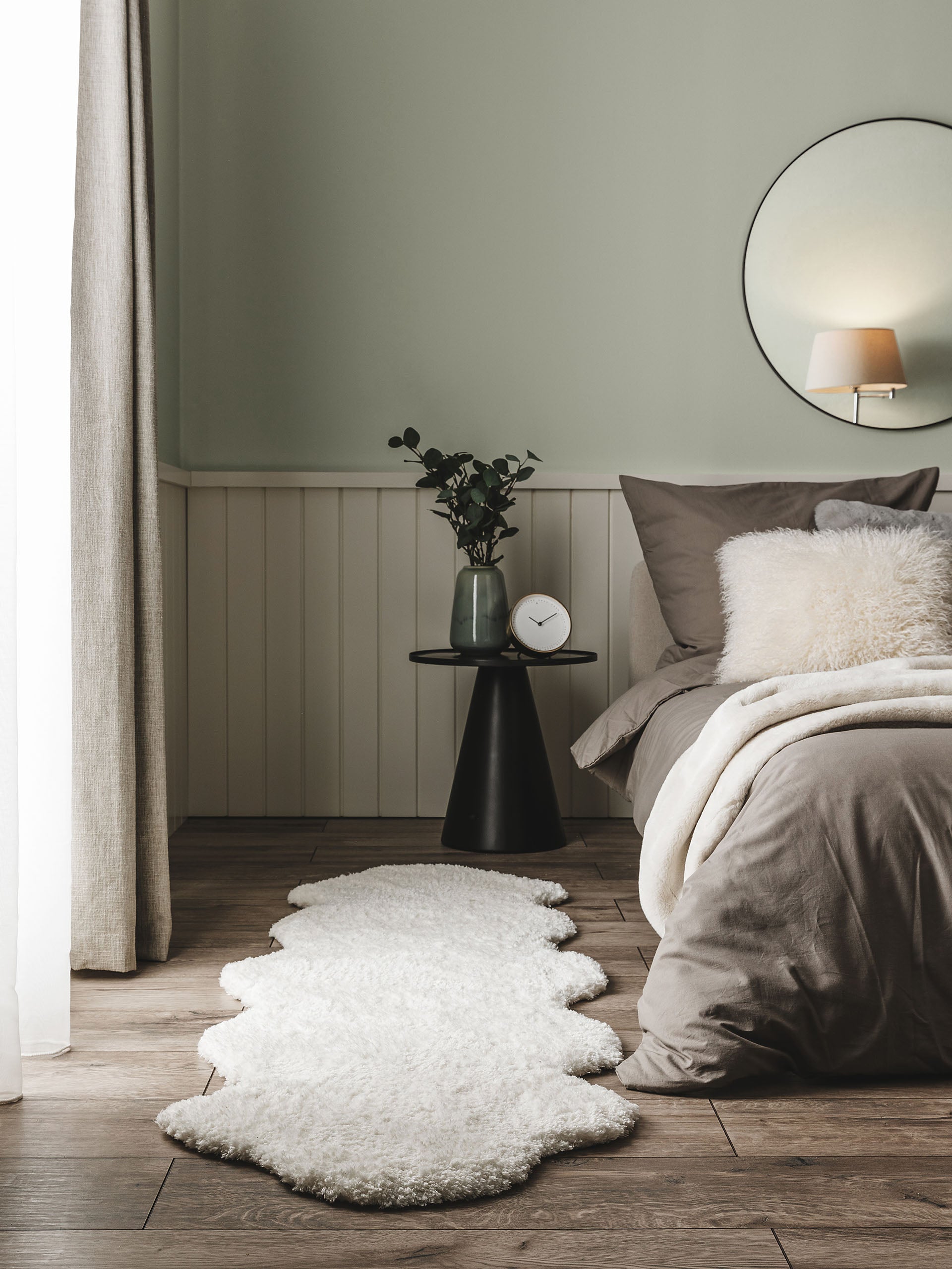 Tapis shaggy Crème Nuageux