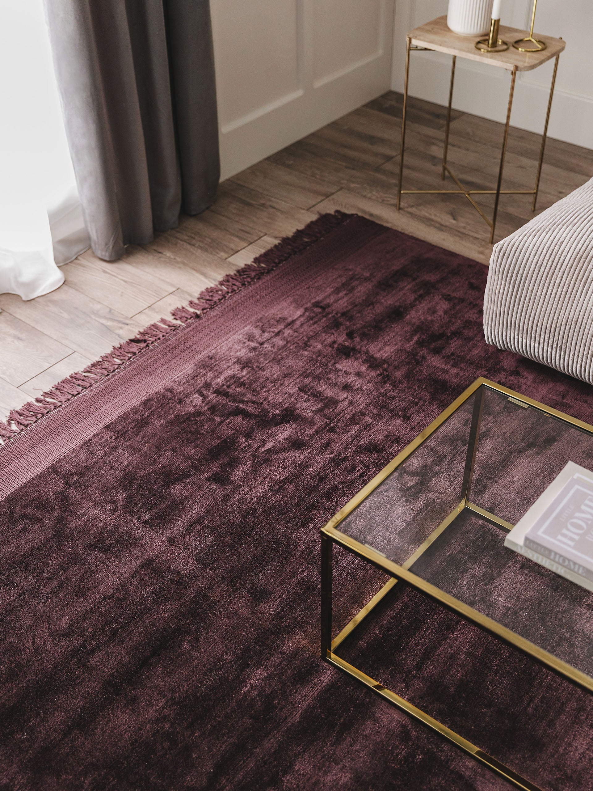 Viscose Rug Pearl Bordeaux