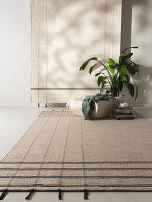 Tapis en laine Kambiz crème/charbon
