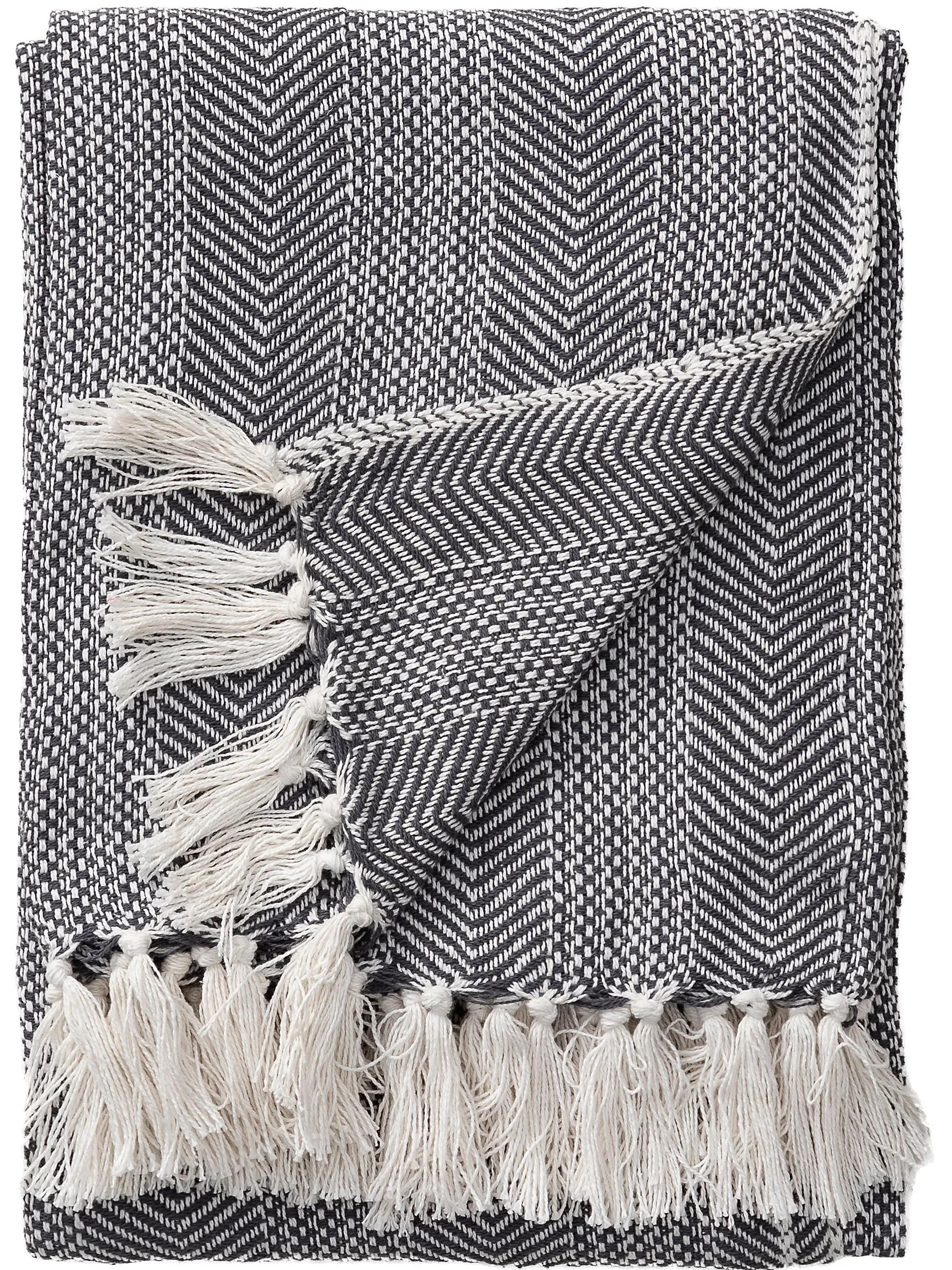 Cotton blanket Alisea Charcoal
