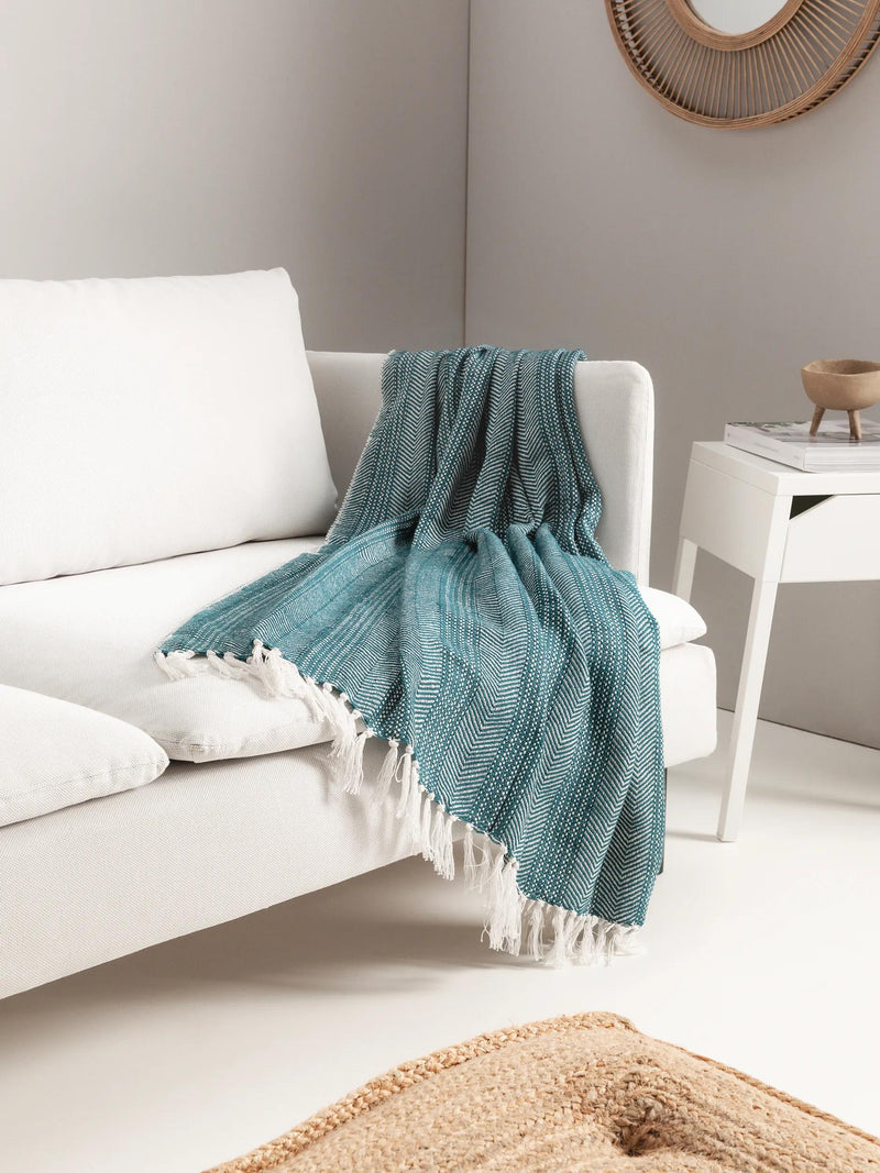 Cotton blanket Alisea Blue