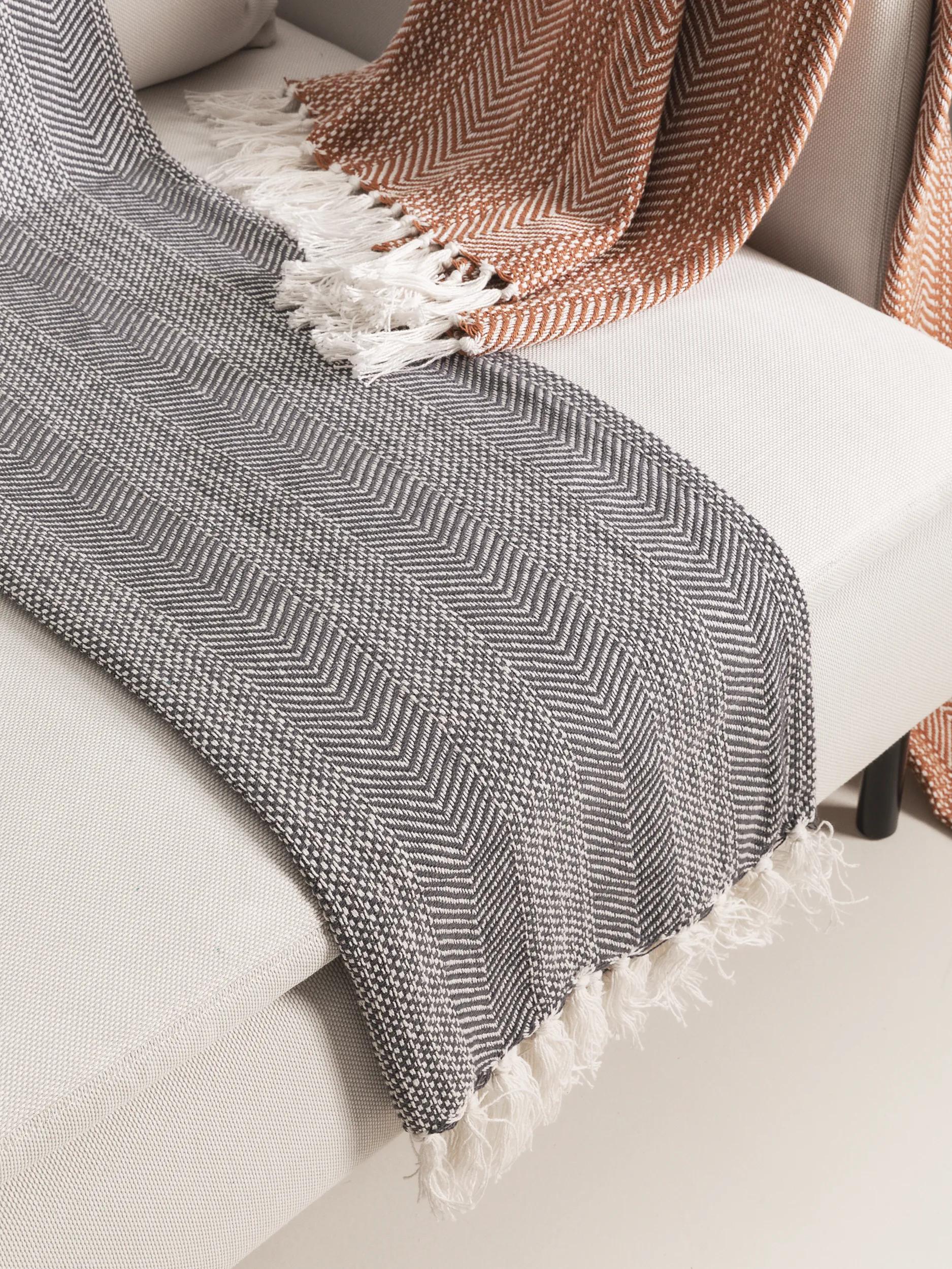 Cotton blanket Alisea Charcoal