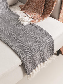 Cotton blanket Alisea Charcoal