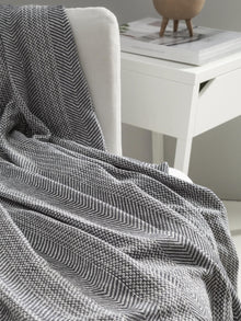 Cotton blanket Alisea Charcoal